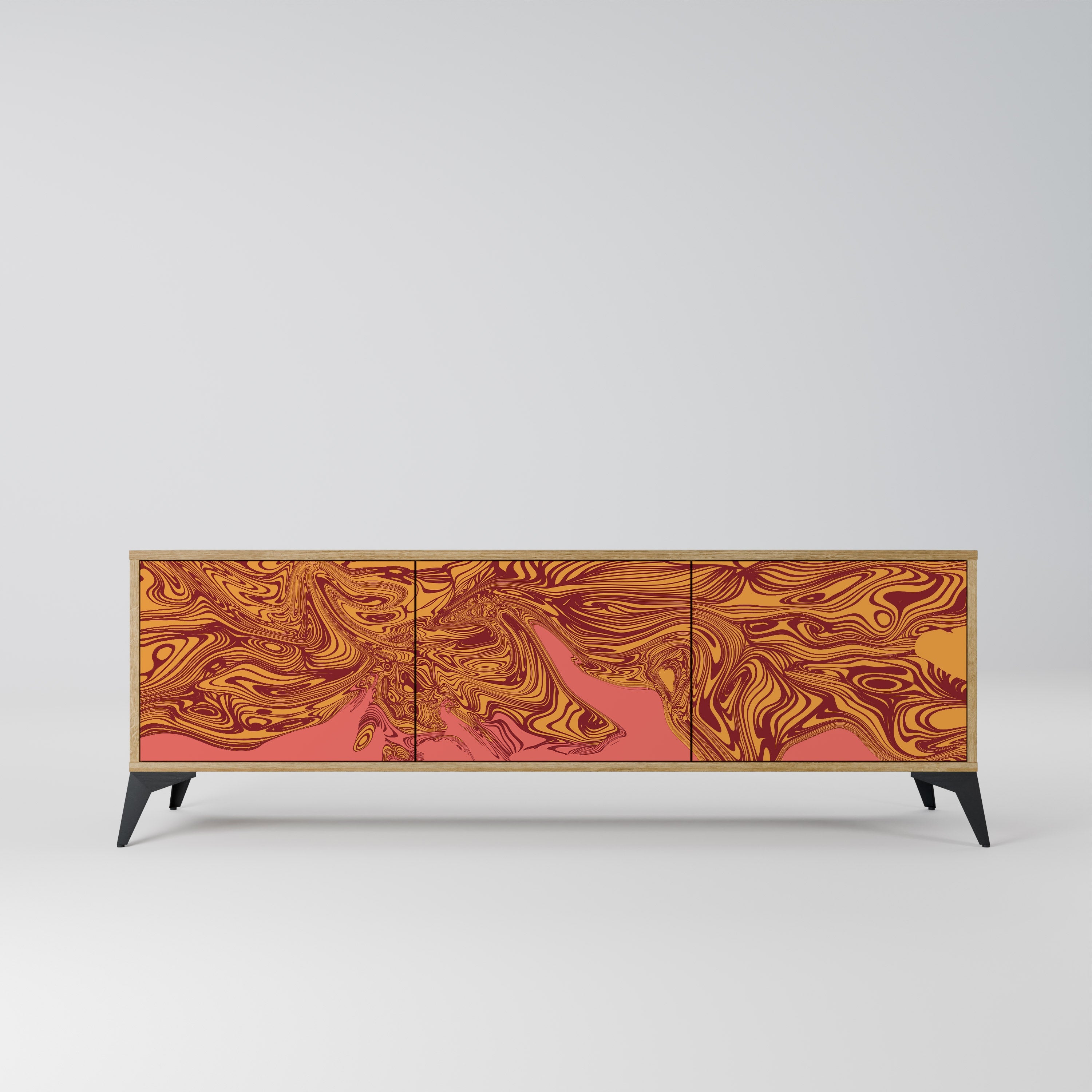 FLOATING THOUGHTS TV-Lowboard mit 3 Türen in Eiche-Optik