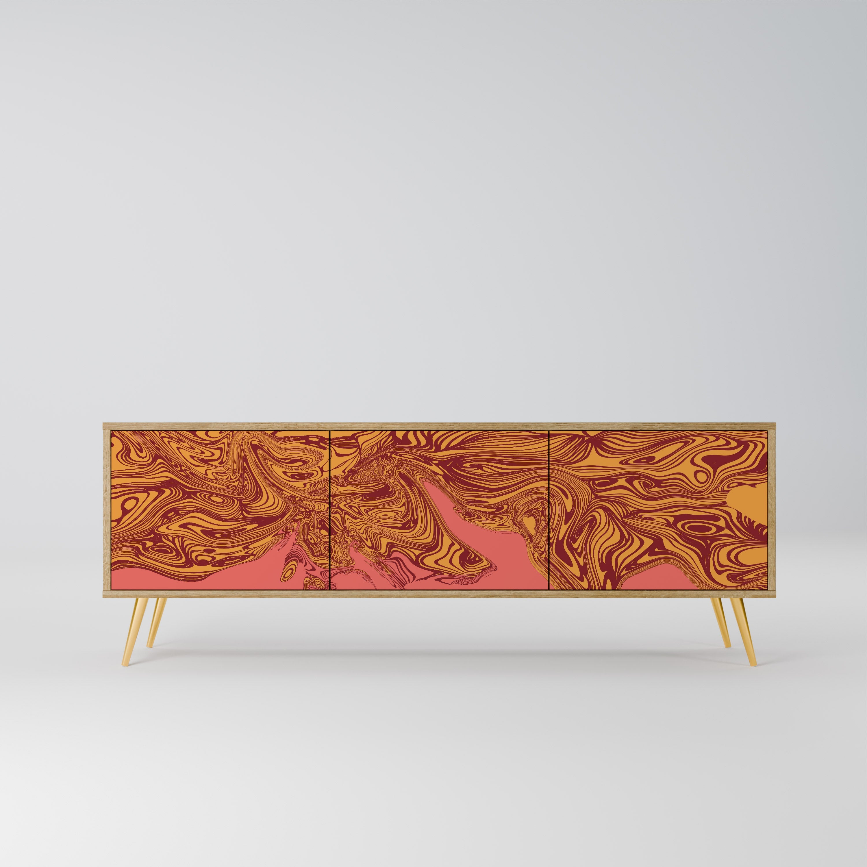 FLOATING THOUGHTS TV-Lowboard mit 3 Türen in Eiche-Optik