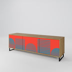 RISING GEOMETRY STARS TV-Lowboard mit 3 Türen in Eiche-Optik