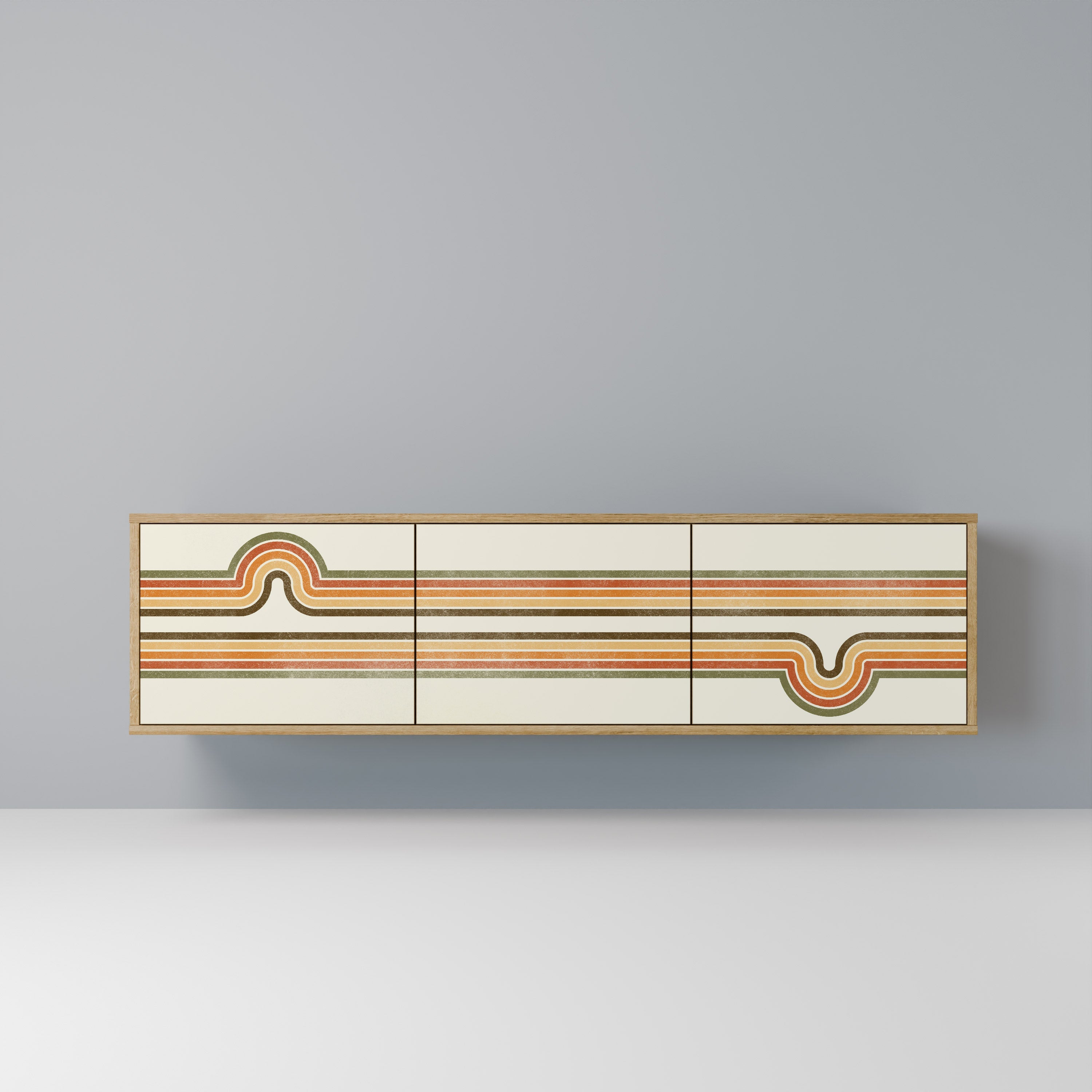 EXCEPTIONAL STREAM TV-Lowboard mit 3 Türen in Eiche-Optik