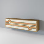 EXCEPTIONAL STREAM TV-Lowboard mit 3 Türen in Eiche-Optik