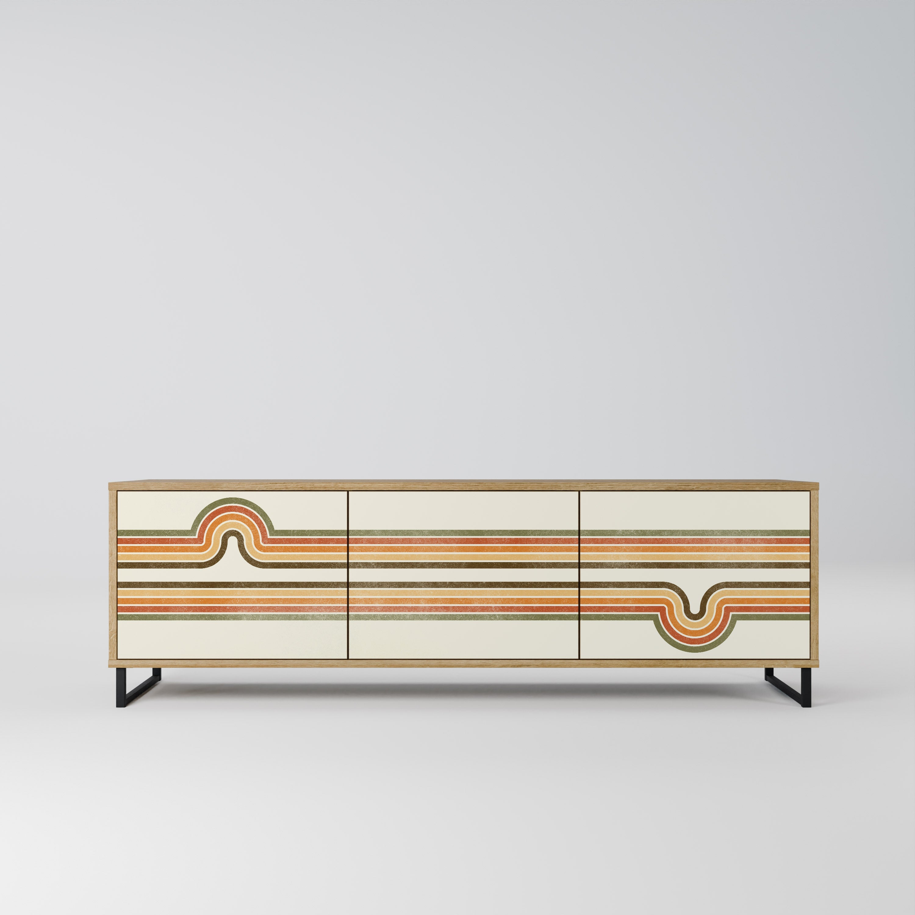 EXCEPTIONAL STREAM TV-Lowboard mit 3 Türen in Eiche-Optik