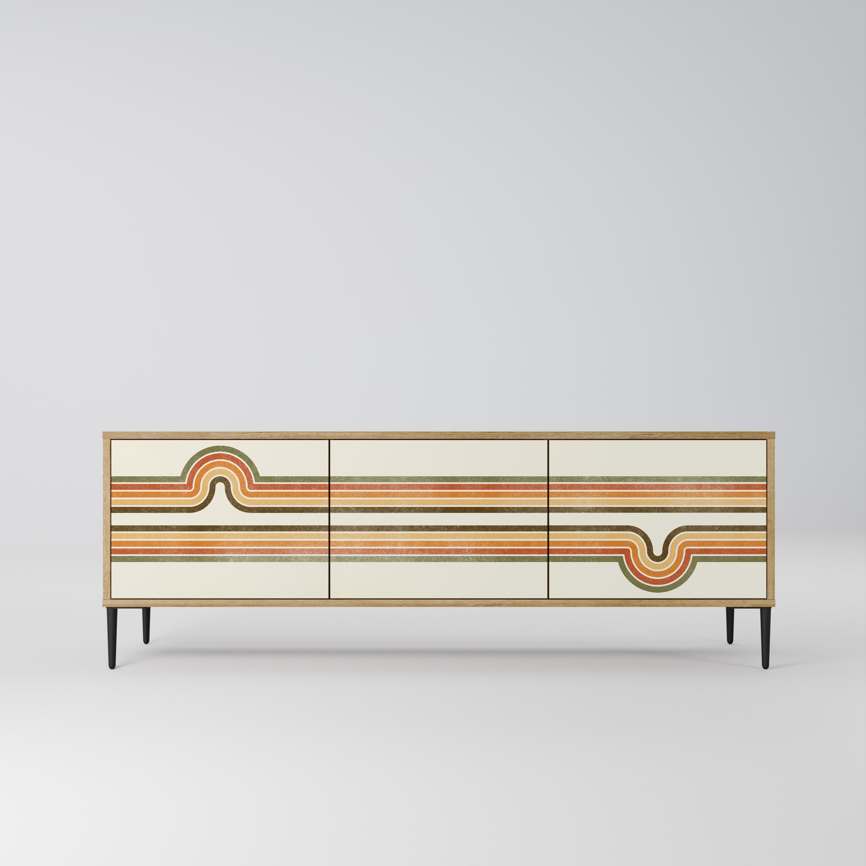 EXCEPTIONAL STREAM TV-Lowboard mit 3 Türen in Eiche-Optik