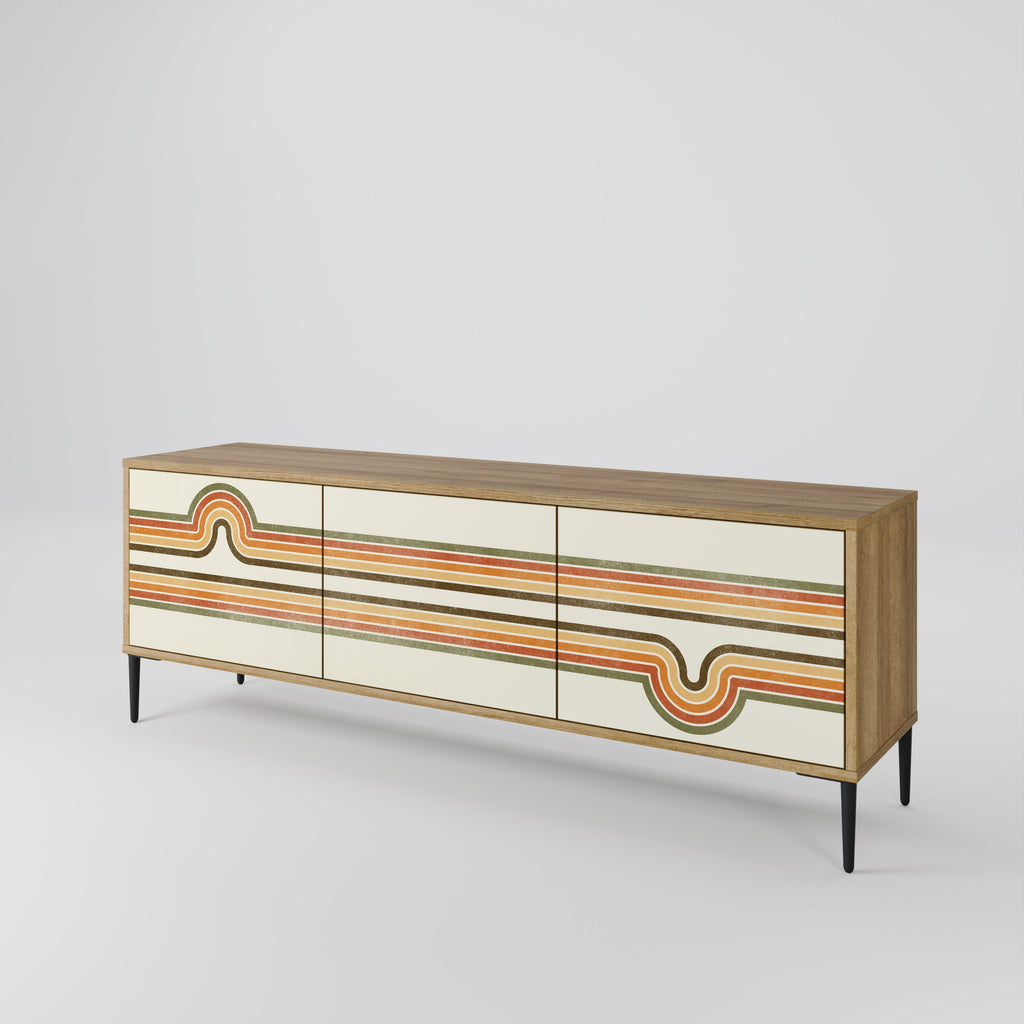 EXCEPTIONAL STREAM TV-Lowboard mit 3 Türen in Eiche-Optik