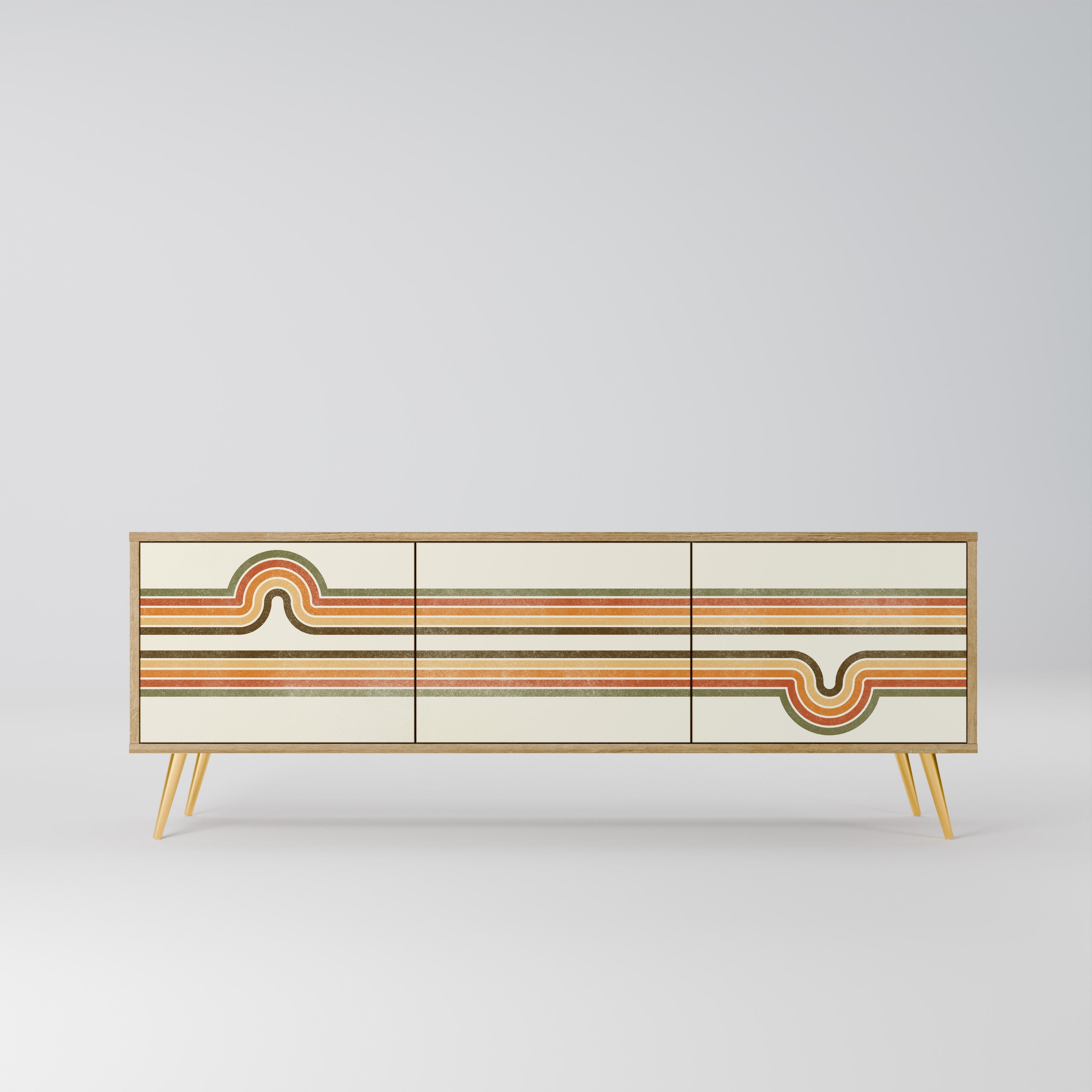 EXCEPTIONAL STREAM TV-Lowboard mit 3 Türen in Eiche-Optik