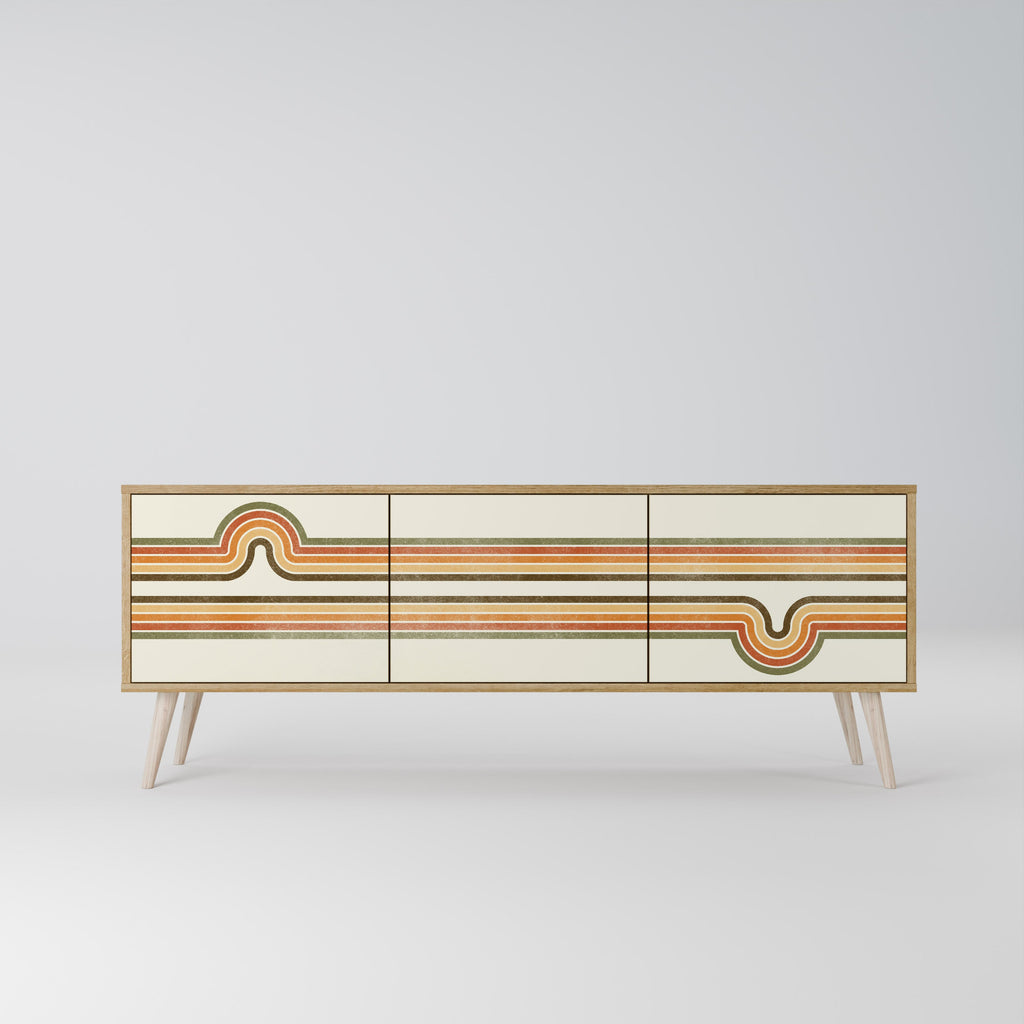 EXCEPTIONAL STREAM TV-Lowboard mit 3 Türen in Eiche-Optik