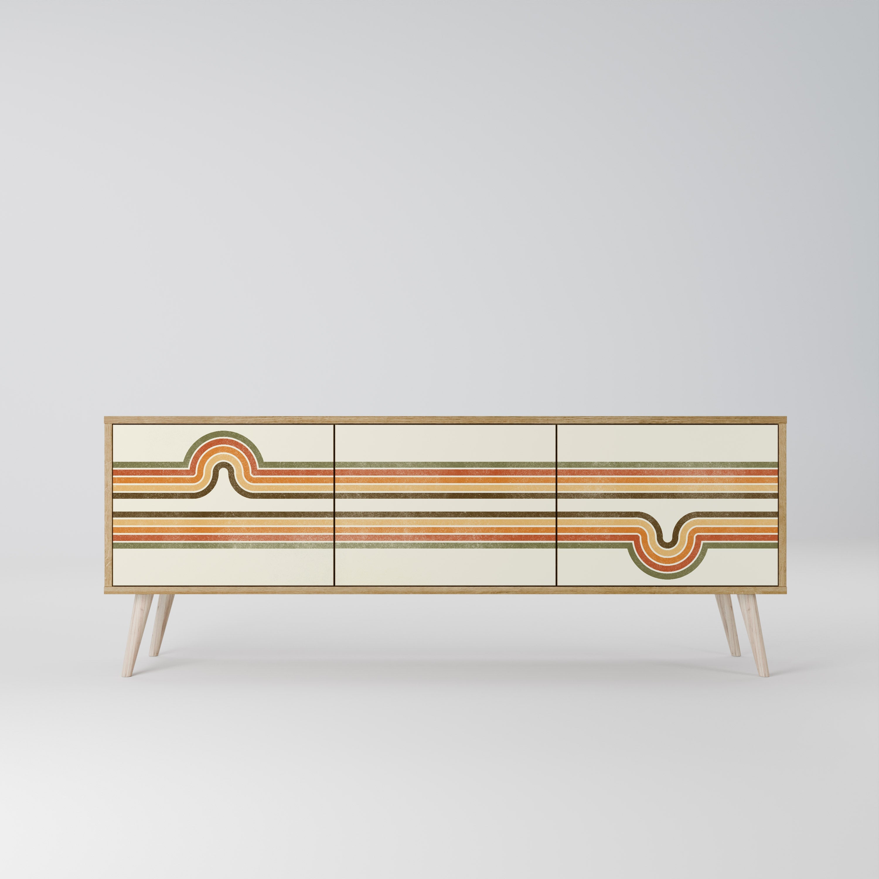 EXCEPTIONAL STREAM TV-Lowboard mit 3 Türen in Eiche-Optik