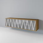 SOLID ZIG ZAG TV-Lowboard mit 3 Türen in Eiche-Optik