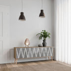 SOLID ZIG ZAG TV-Lowboard mit 3 Türen in Eiche-Optik