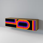 BLINDED BY THE LIGHTS TV-Lowboard mit 3 Türen in Eiche-Optik