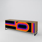 BLINDED BY THE LIGHTS TV-Lowboard mit 3 Türen in Eiche-Optik