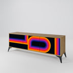 BLINDED BY THE LIGHTS TV-Lowboard mit 3 Türen in Eiche-Optik