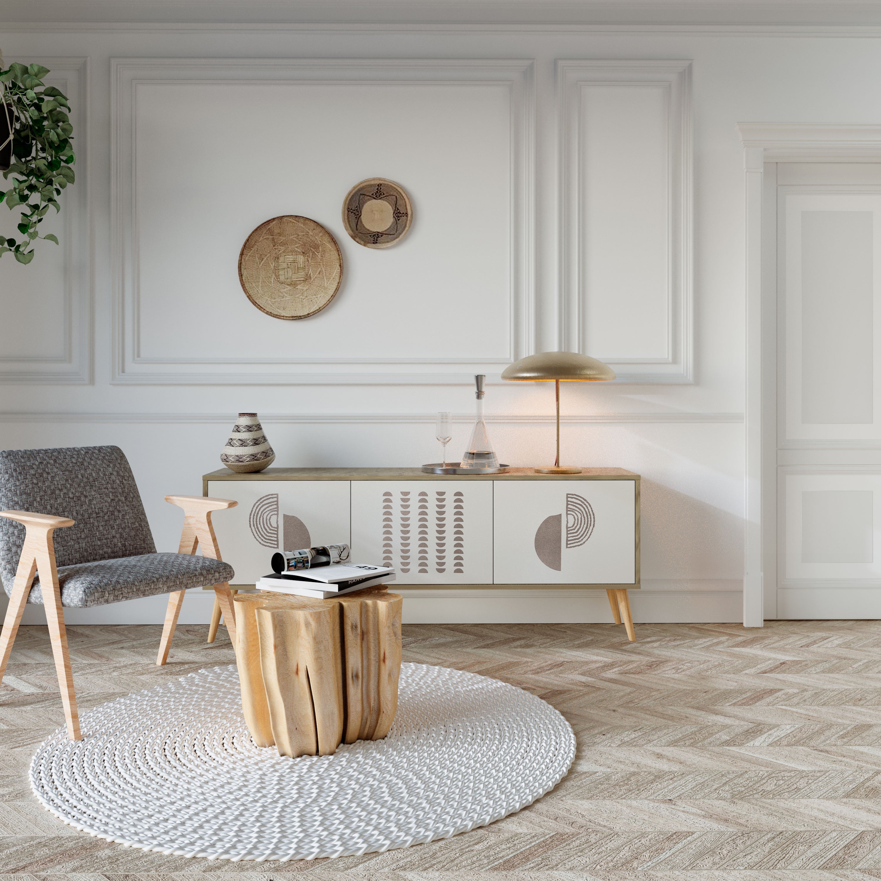 HARMONY ESSENCE TV-Lowboard mit 3 Türen in Eiche-Optik