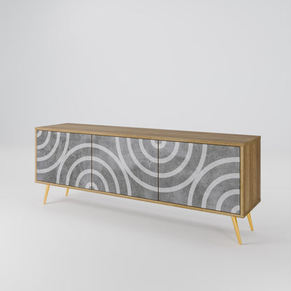 CIRCLE CONCRETE 3-türiges TV-Lowboard