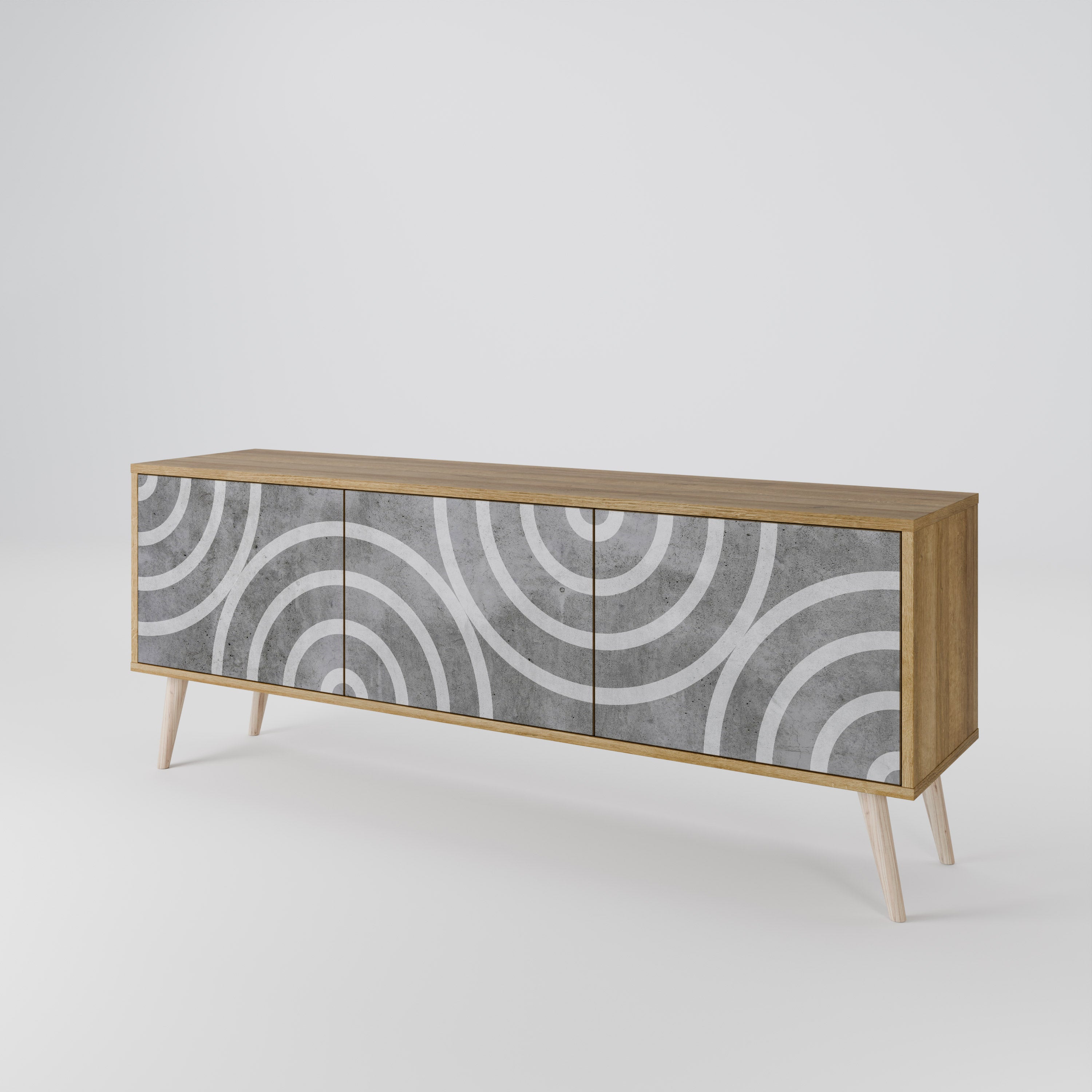 CIRCLE CONCRETE 3-türiges TV-Lowboard
