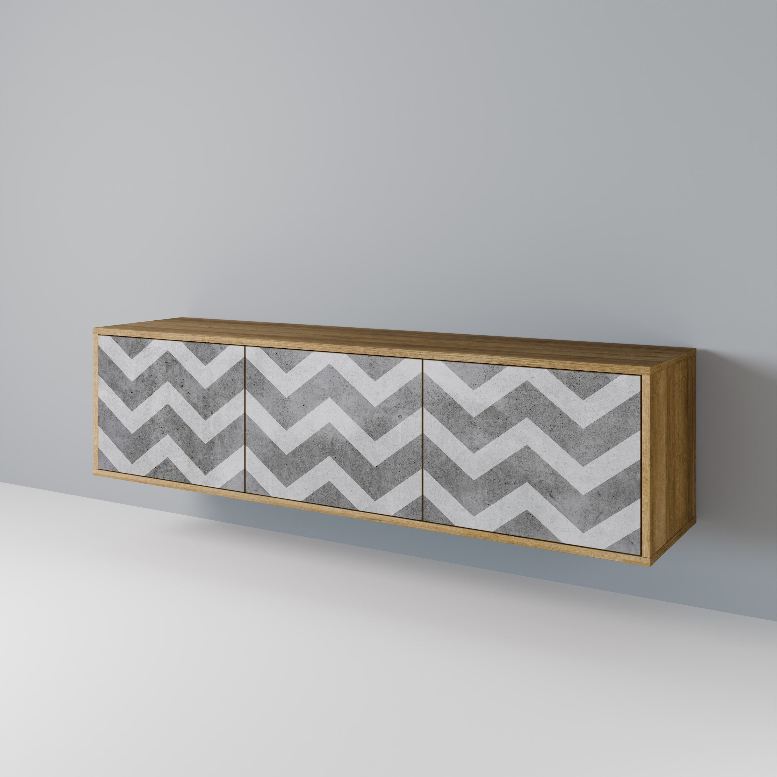 TOUGH ZIG ZAG TV-Lowboard mit 3 Türen in Eiche-Optik