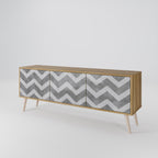 TOUGH ZIG ZAG TV-Lowboard mit 3 Türen in Eiche-Optik