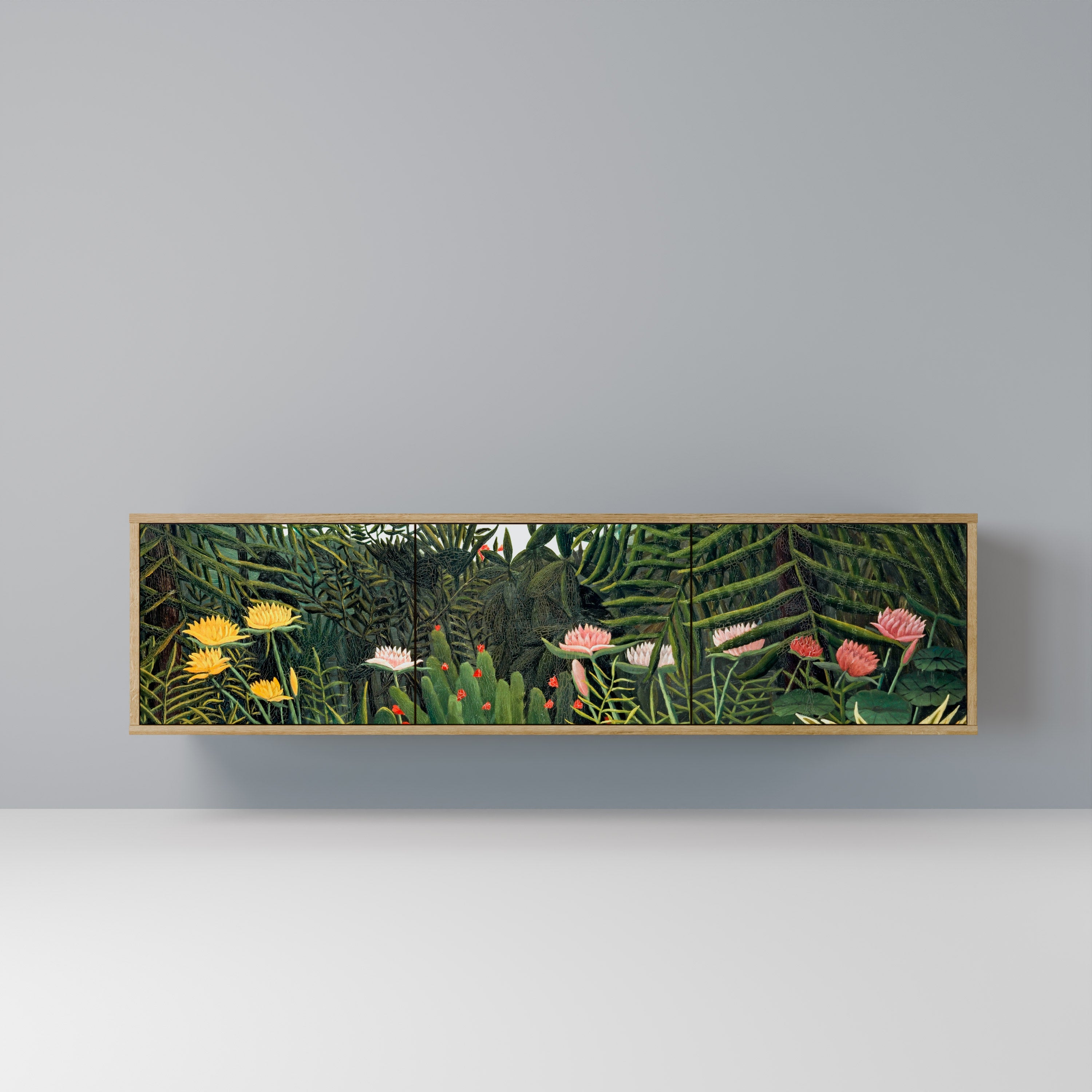 VIRGIN FOREST WITH SUNSET 3-Door TV Stand in Oak Effect