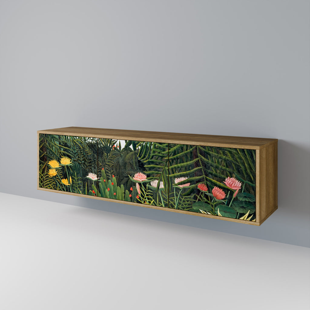 VIRGIN FOREST WITH SUNSET 3-Door TV Stand in Oak Effect