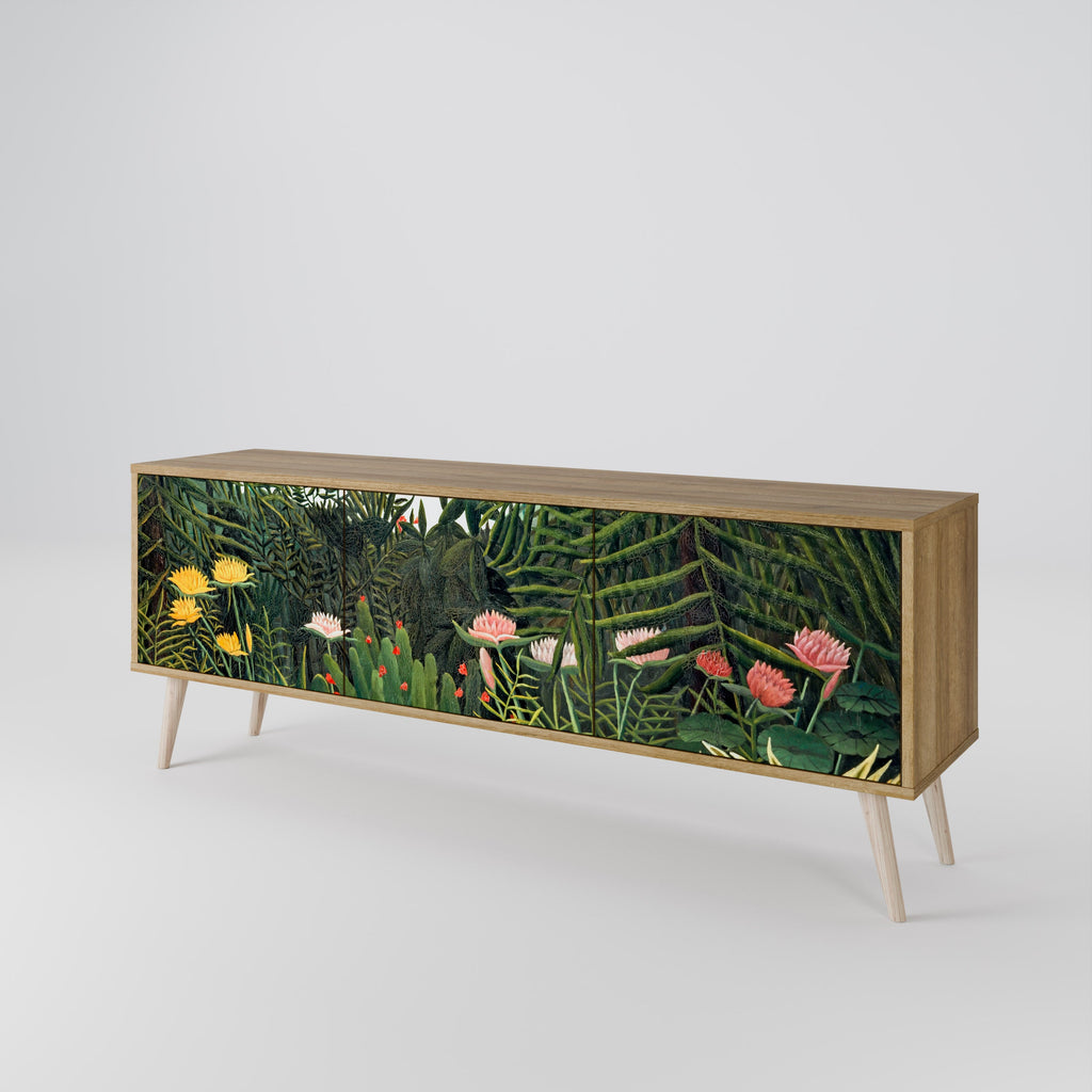 VIRGIN FOREST WITH SUNSET 3-Door TV Stand in Oak Effect