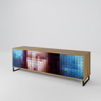 CONSTRUCTIVE ART TV-Lowboard mit 3 Türen in Eiche-Optik