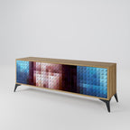 CONSTRUCTIVE ART TV-Lowboard mit 3 Türen in Eiche-Optik