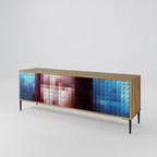 CONSTRUCTIVE ART TV-Lowboard mit 3 Türen in Eiche-Optik