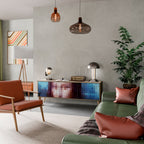 CONSTRUCTIVE ART TV-Lowboard mit 3 Türen in Eiche-Optik