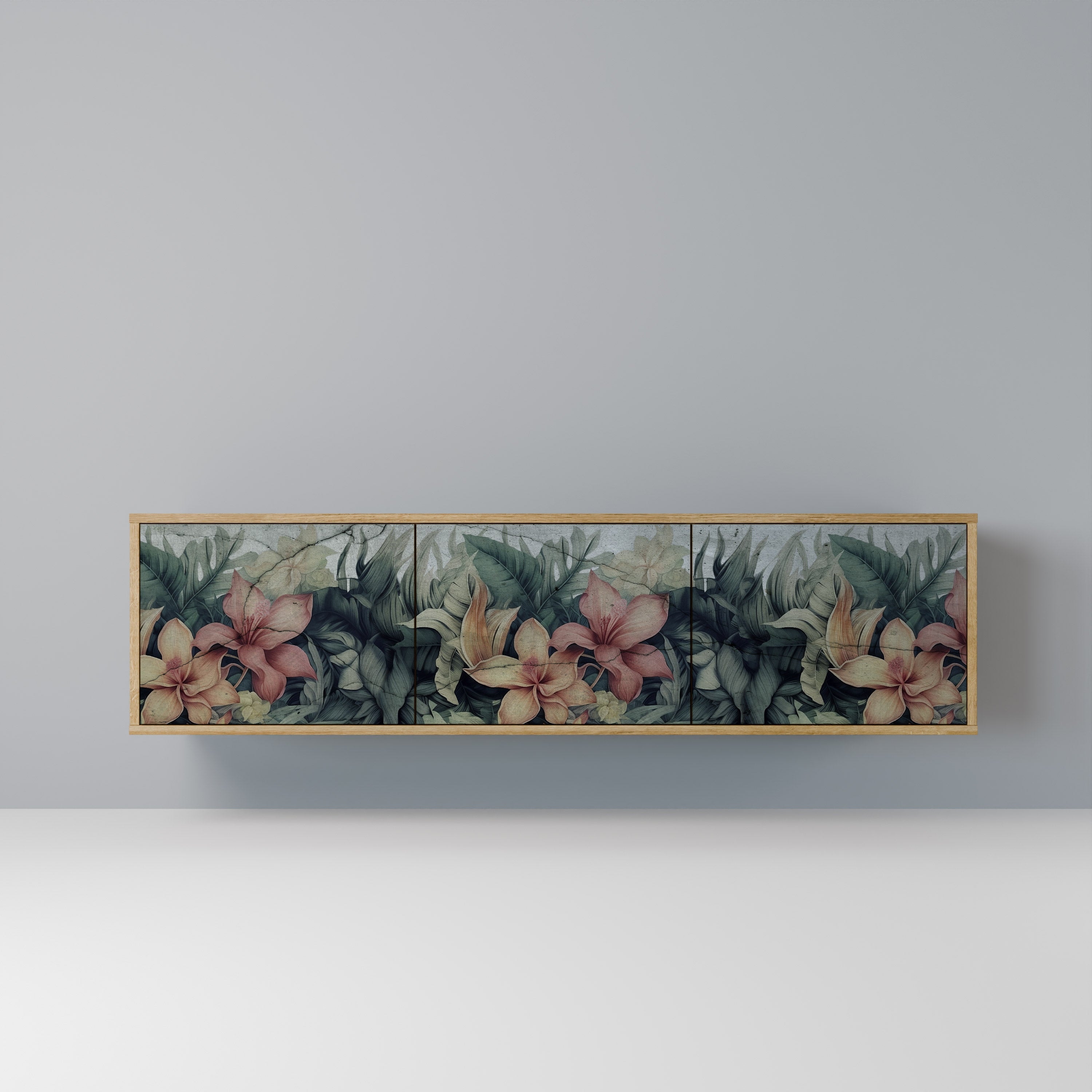 HEAVENLY BLOOM TV-Lowboard mit 3 Türen in Eiche-Optik