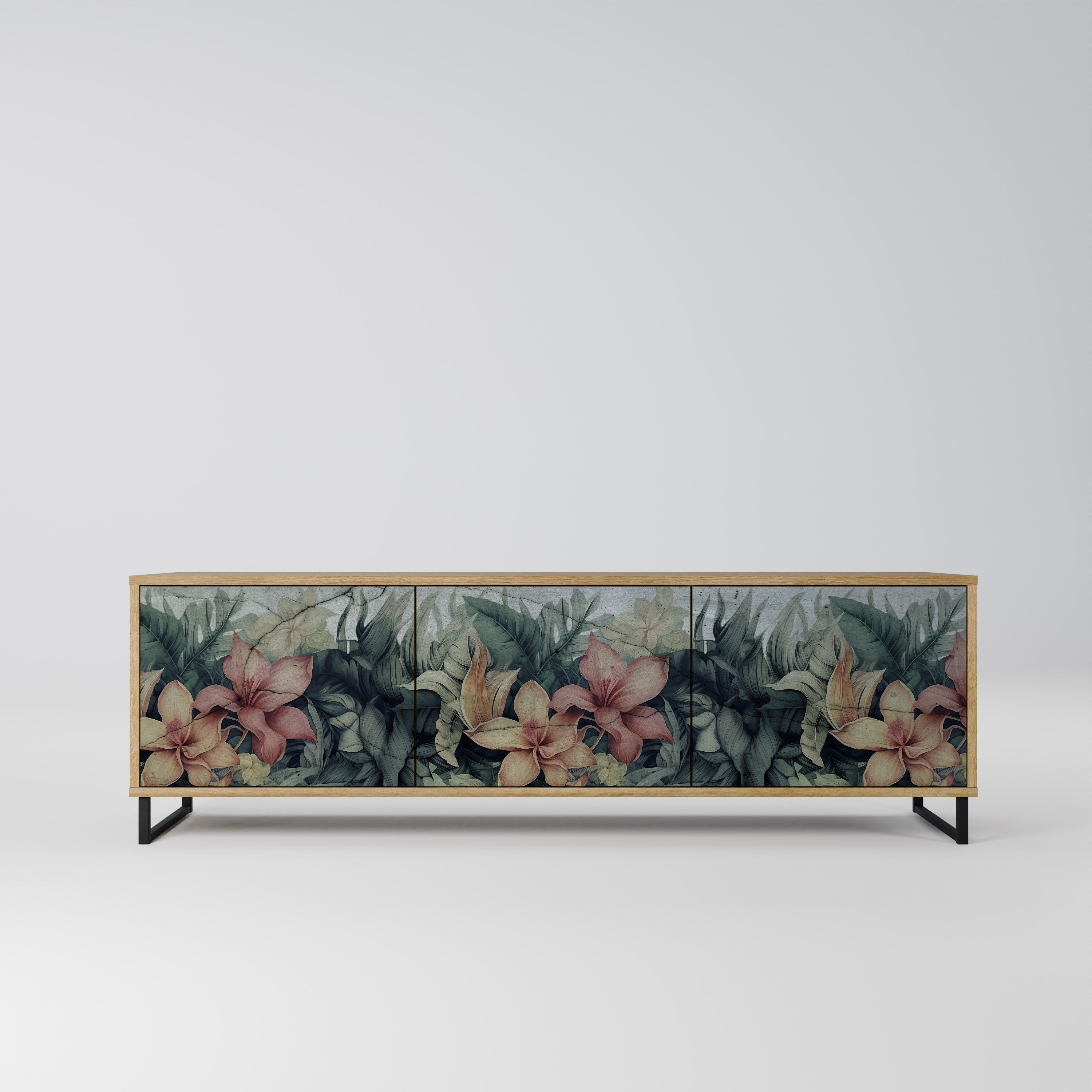 HEAVENLY BLOOM TV-Lowboard mit 3 Türen in Eiche-Optik