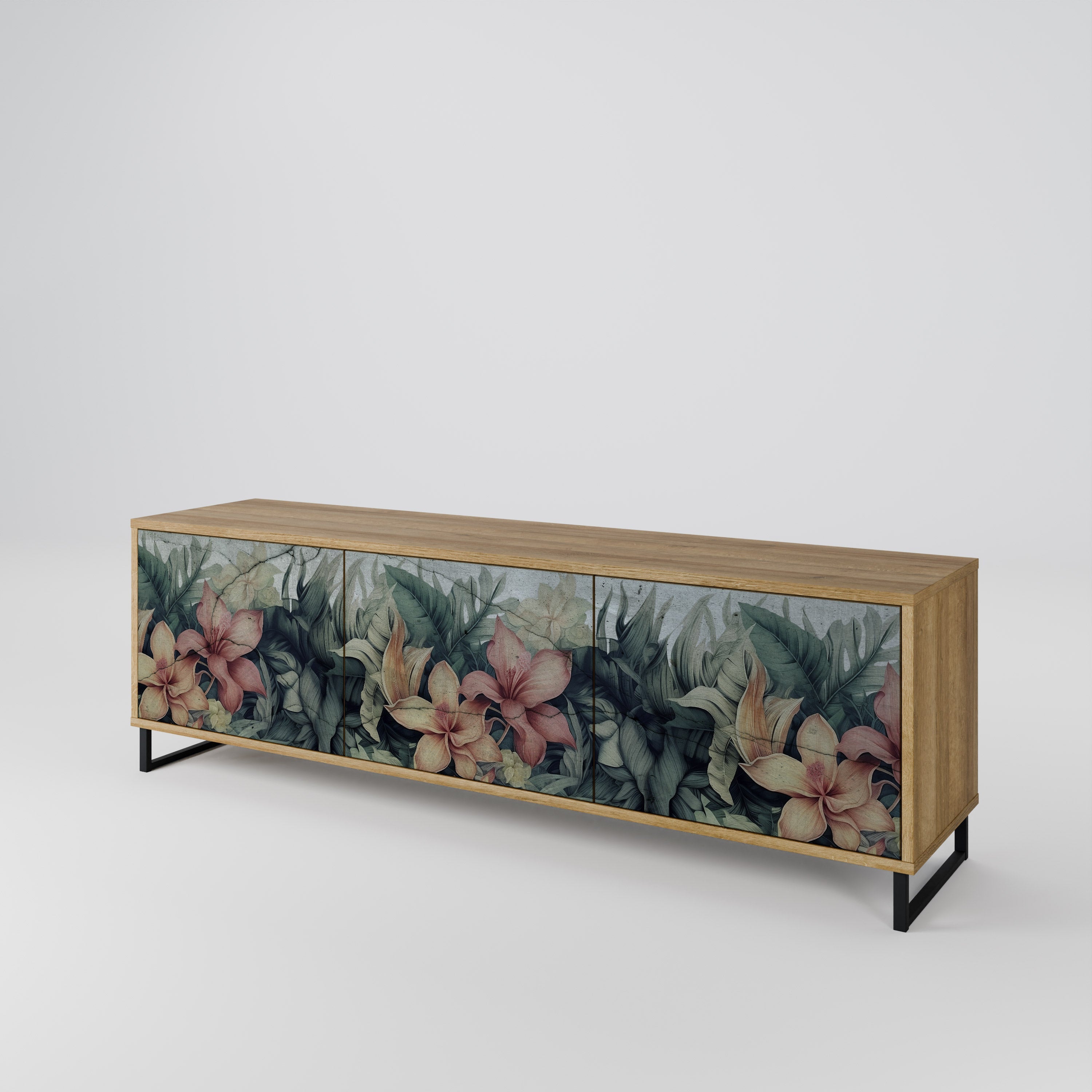 HEAVENLY BLOOM TV-Lowboard mit 3 Türen in Eiche-Optik