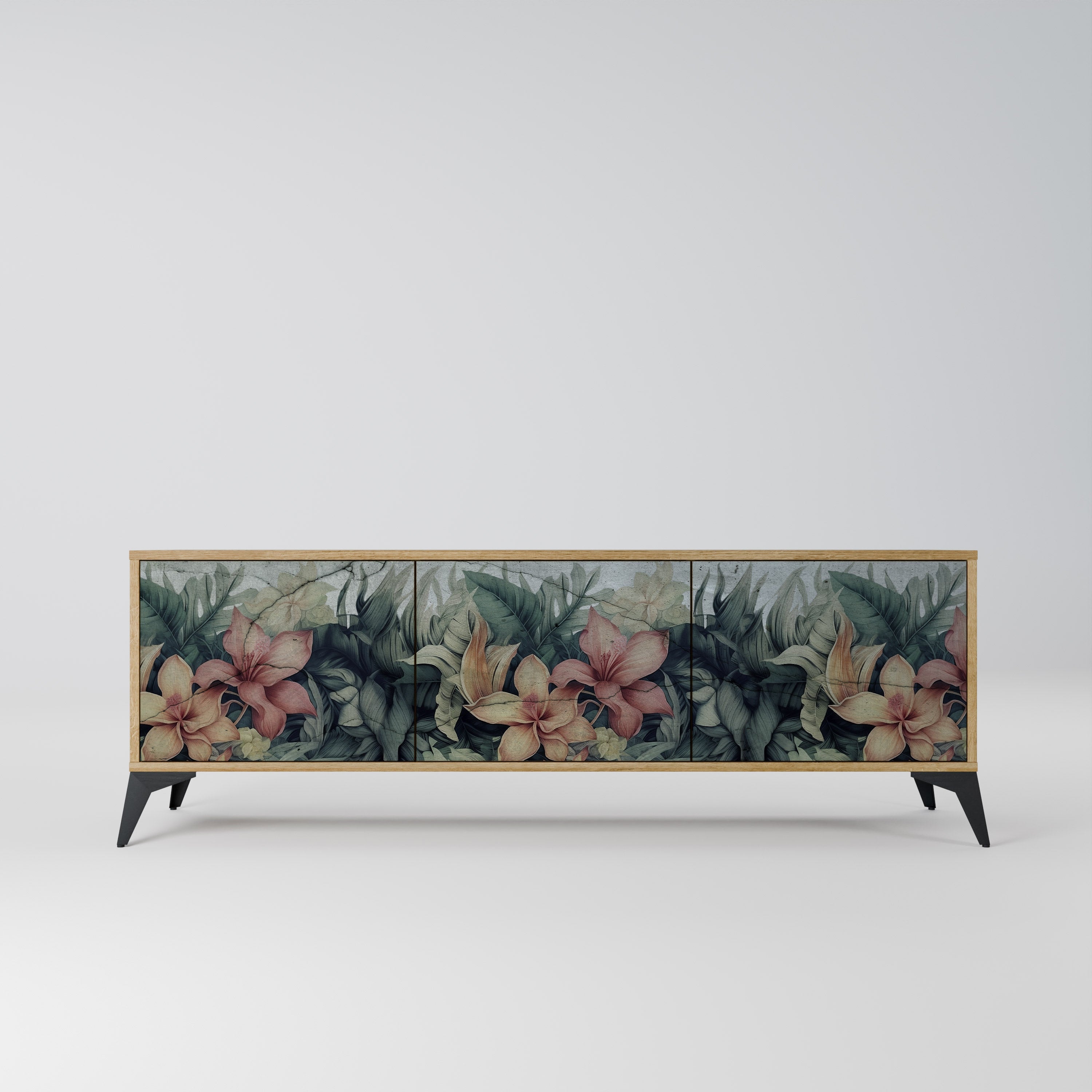 HEAVENLY BLOOM TV-Lowboard mit 3 Türen in Eiche-Optik