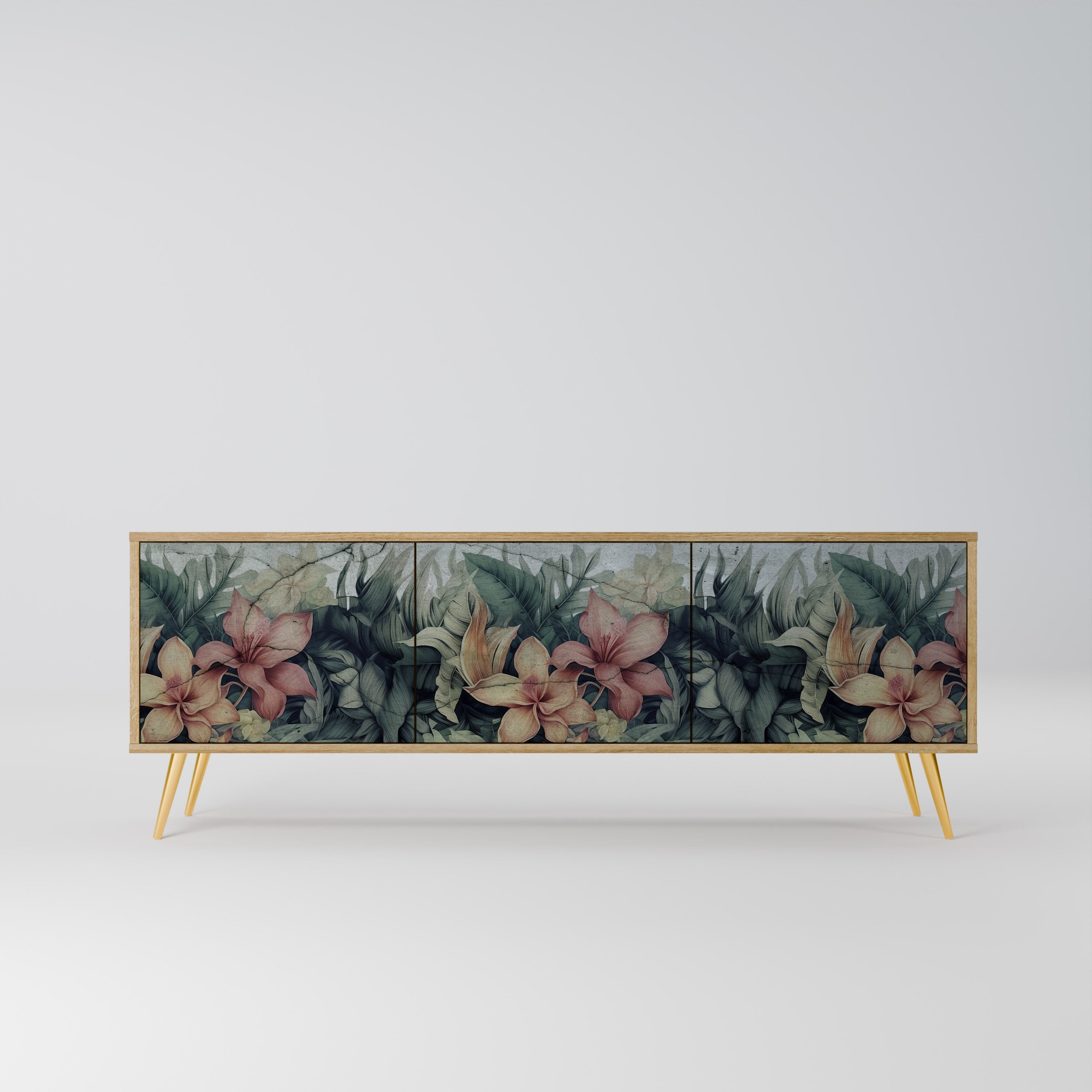 HEAVENLY BLOOM TV-Lowboard mit 3 Türen in Eiche-Optik