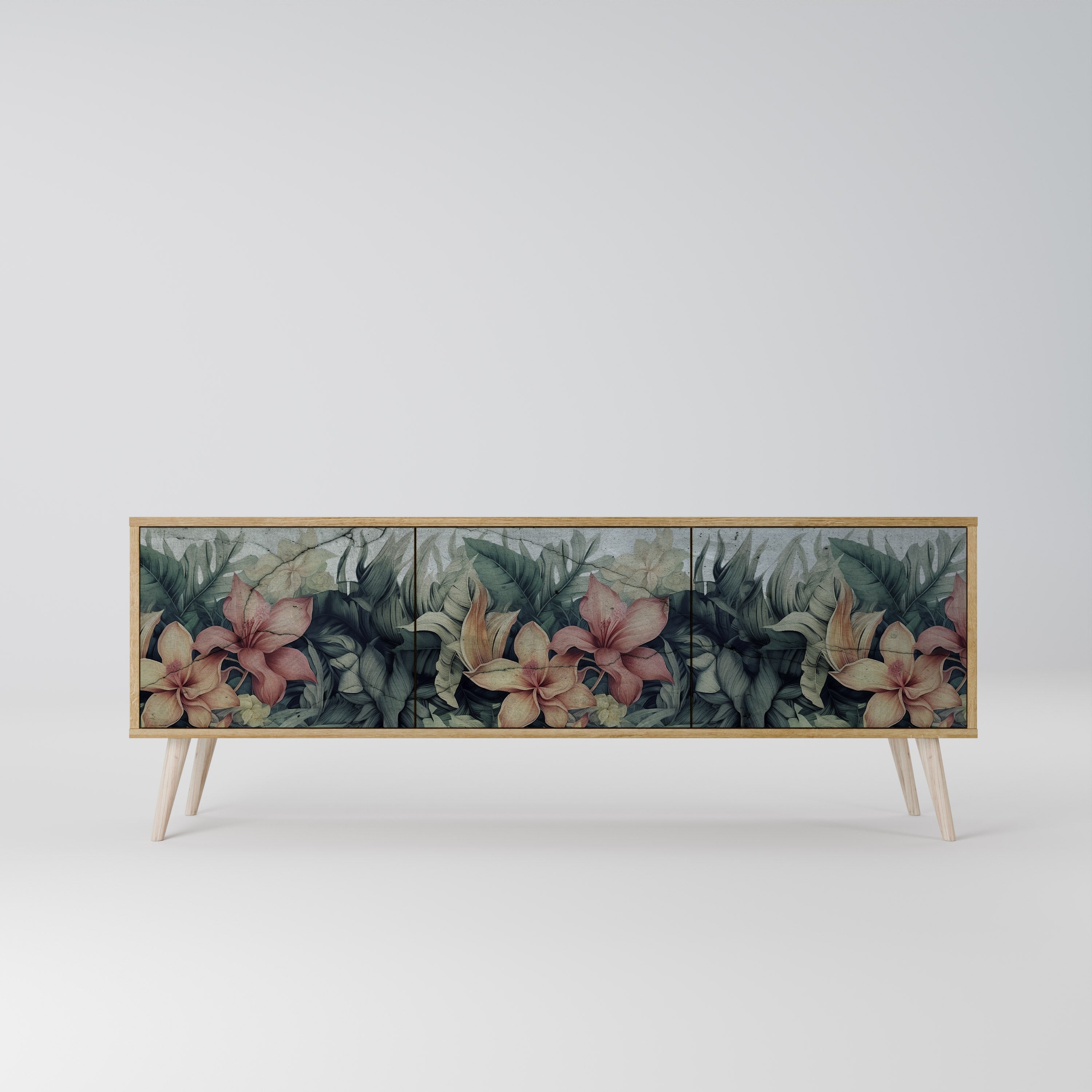 HEAVENLY BLOOM TV-Lowboard mit 3 Türen in Eiche-Optik