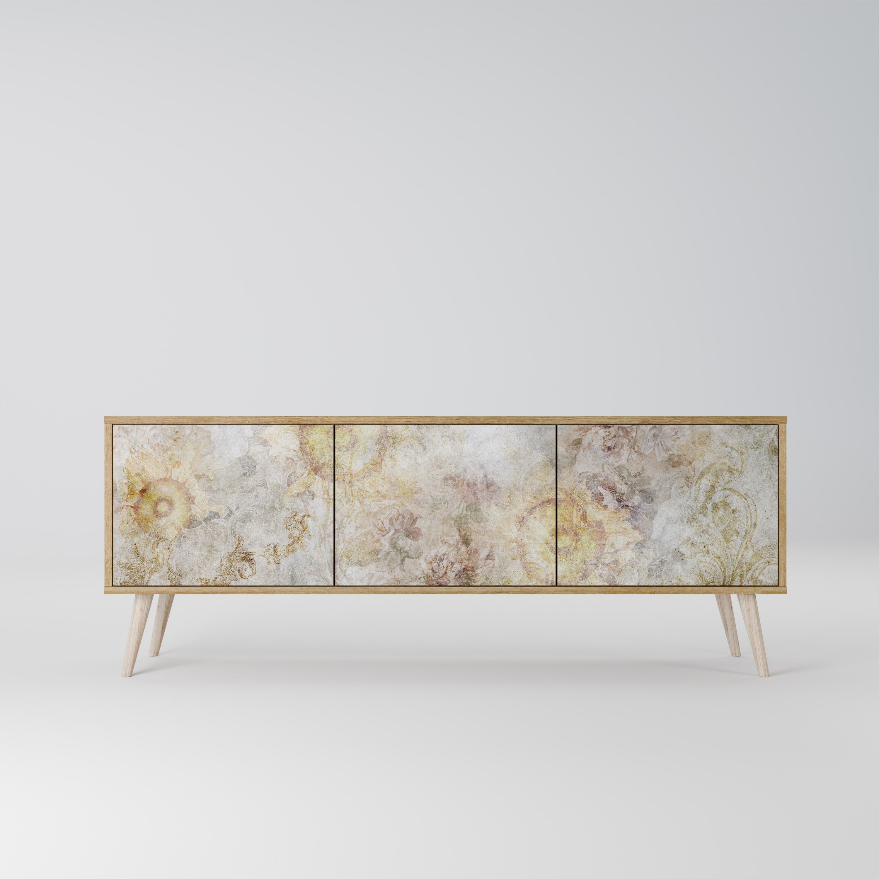 SUNFLOWER BLUR TV-Lowboard mit 3 Türen in Eiche-Optik