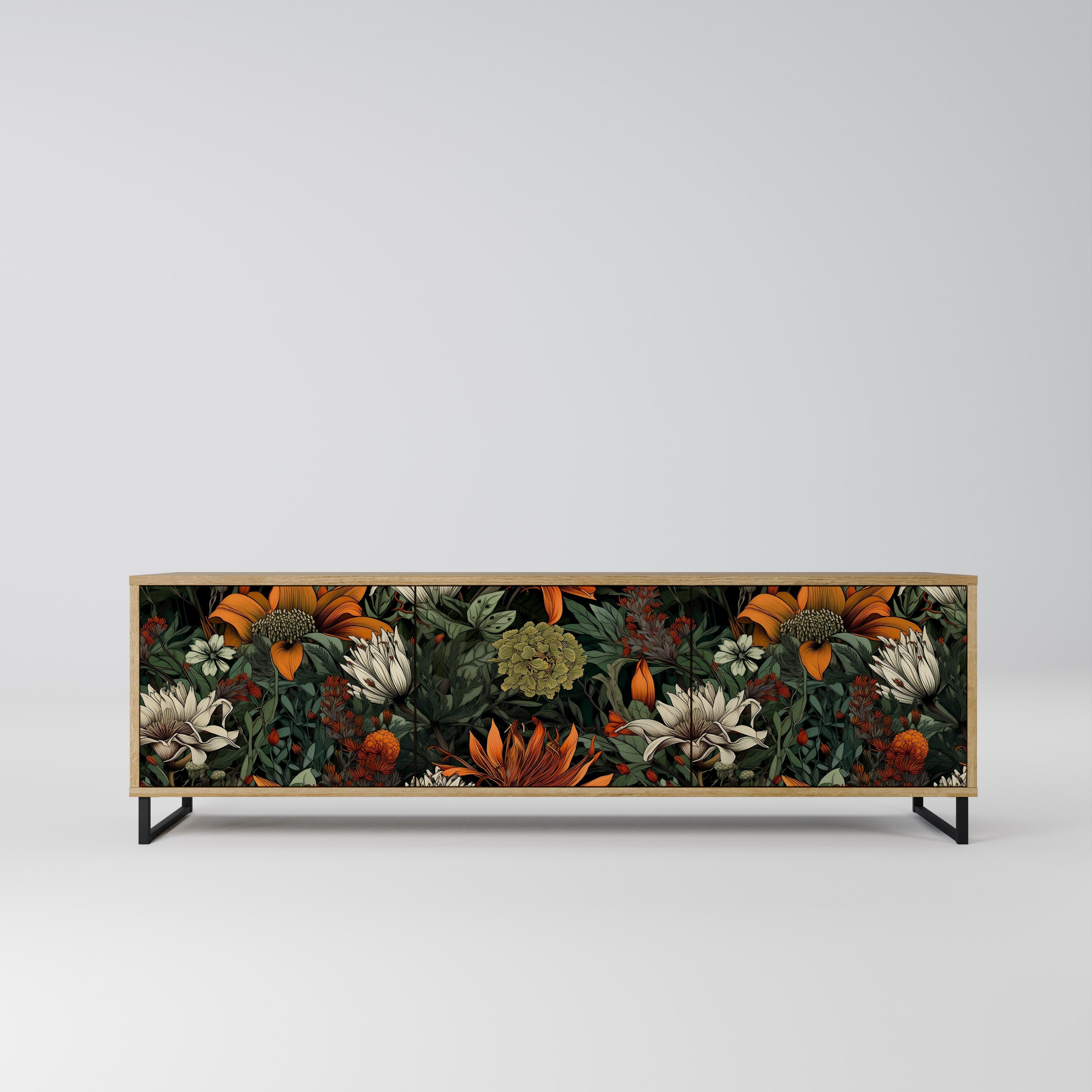 MIDNIGHT SPROUT TV-Lowboard mit 3 Türen in Eiche-Optik