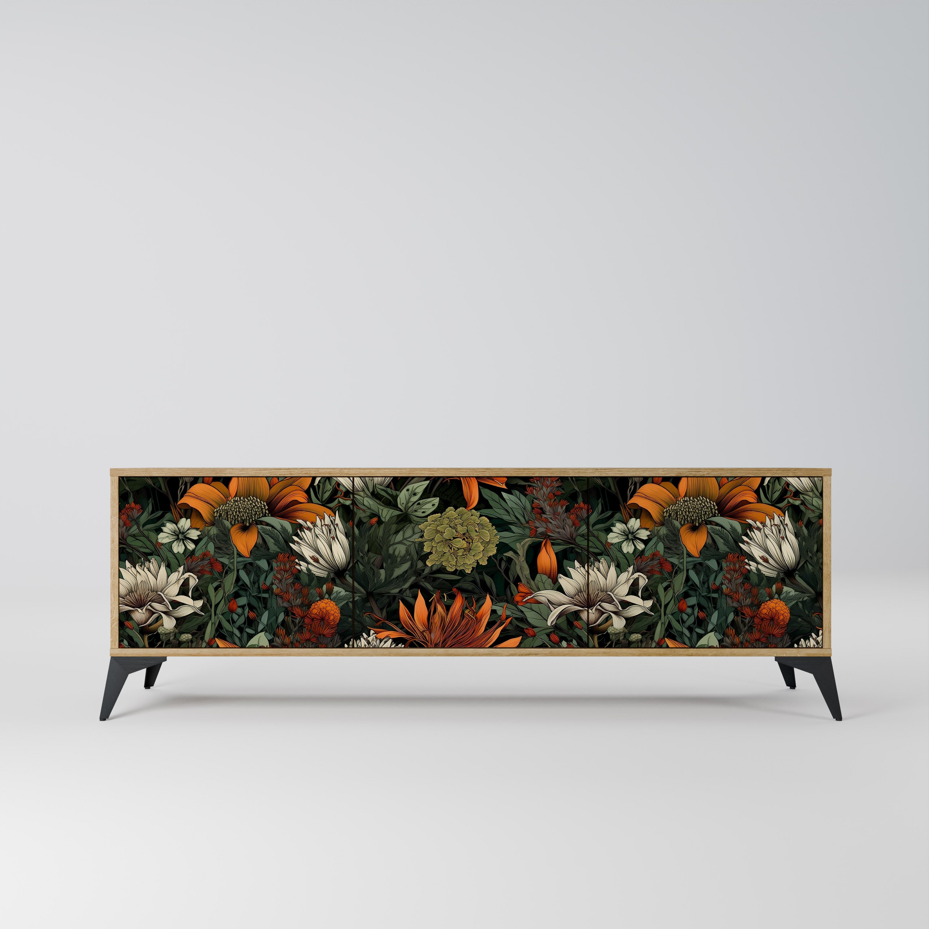 MIDNIGHT SPROUT TV-Lowboard mit 3 Türen in Eiche-Optik