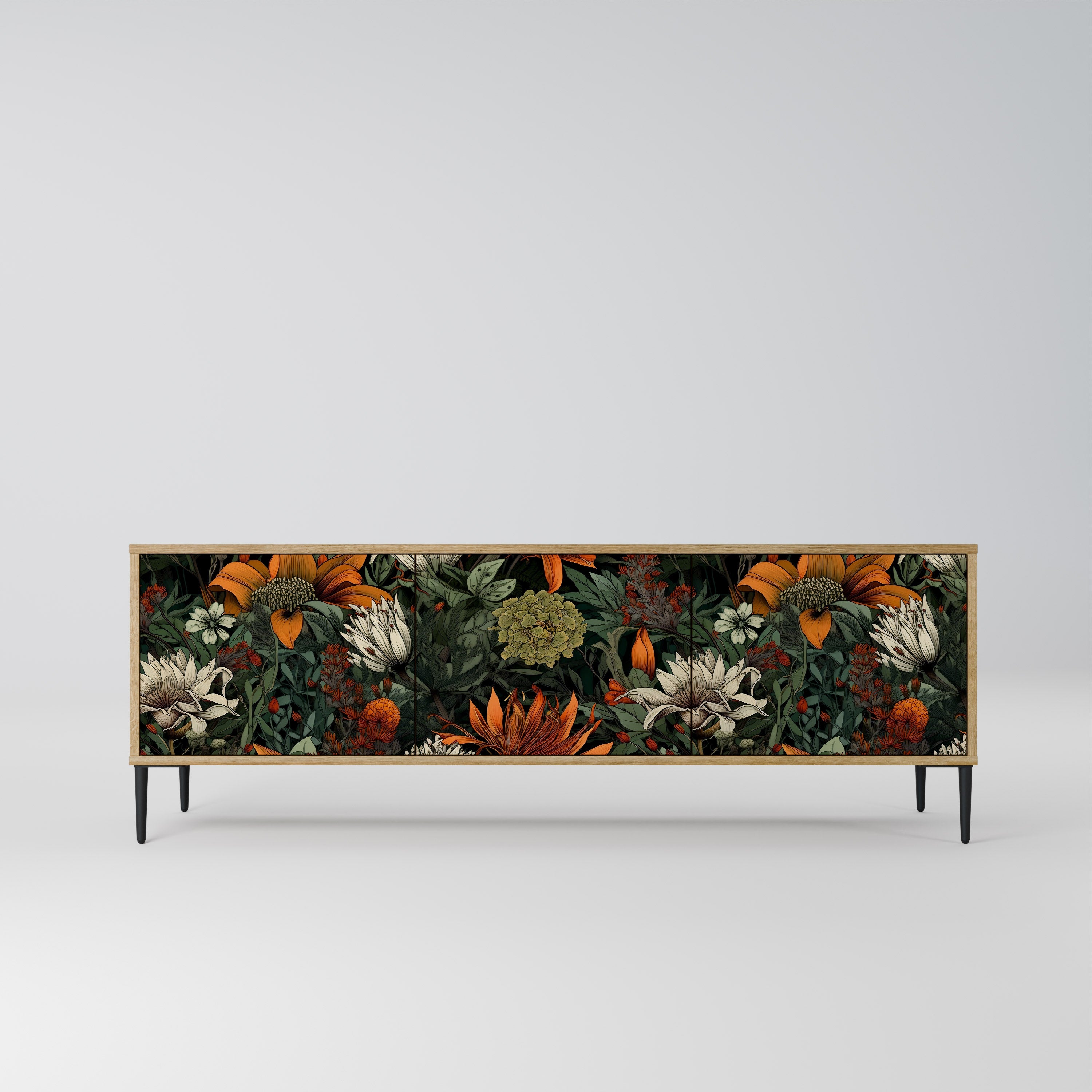 MIDNIGHT SPROUT TV-Lowboard mit 3 Türen in Eiche-Optik