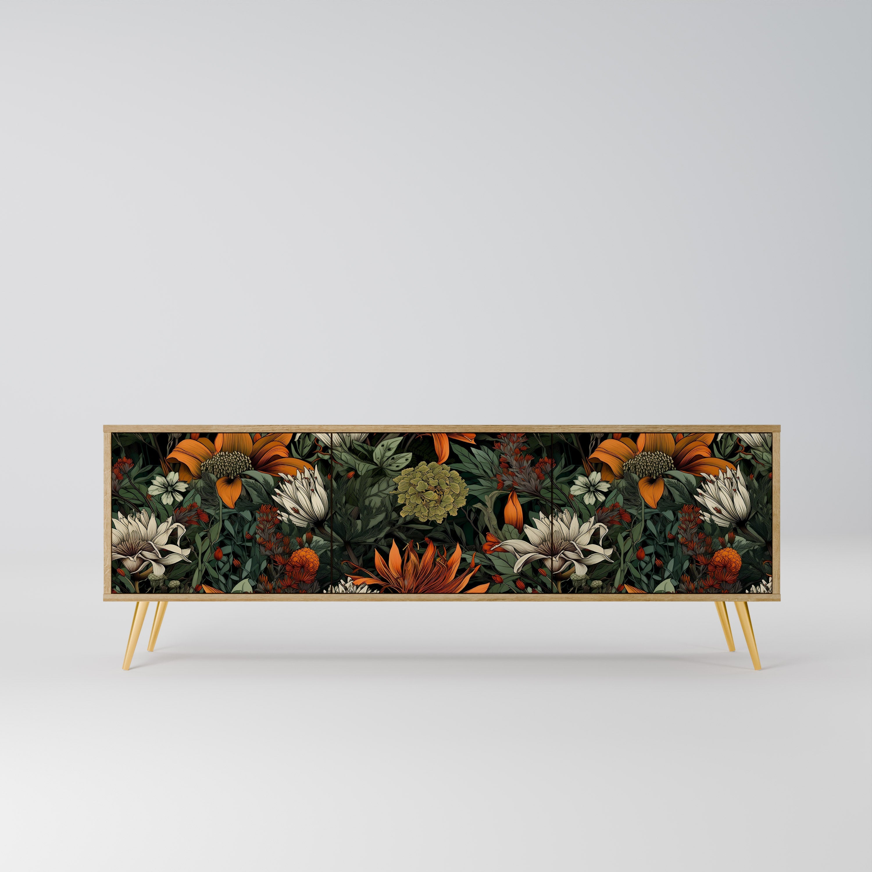 MIDNIGHT SPROUT TV-Lowboard mit 3 Türen in Eiche-Optik