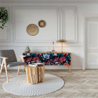 ETHEREAL BLOSSOMS TV-Lowboard mit 3 Türen in Eiche-Optik