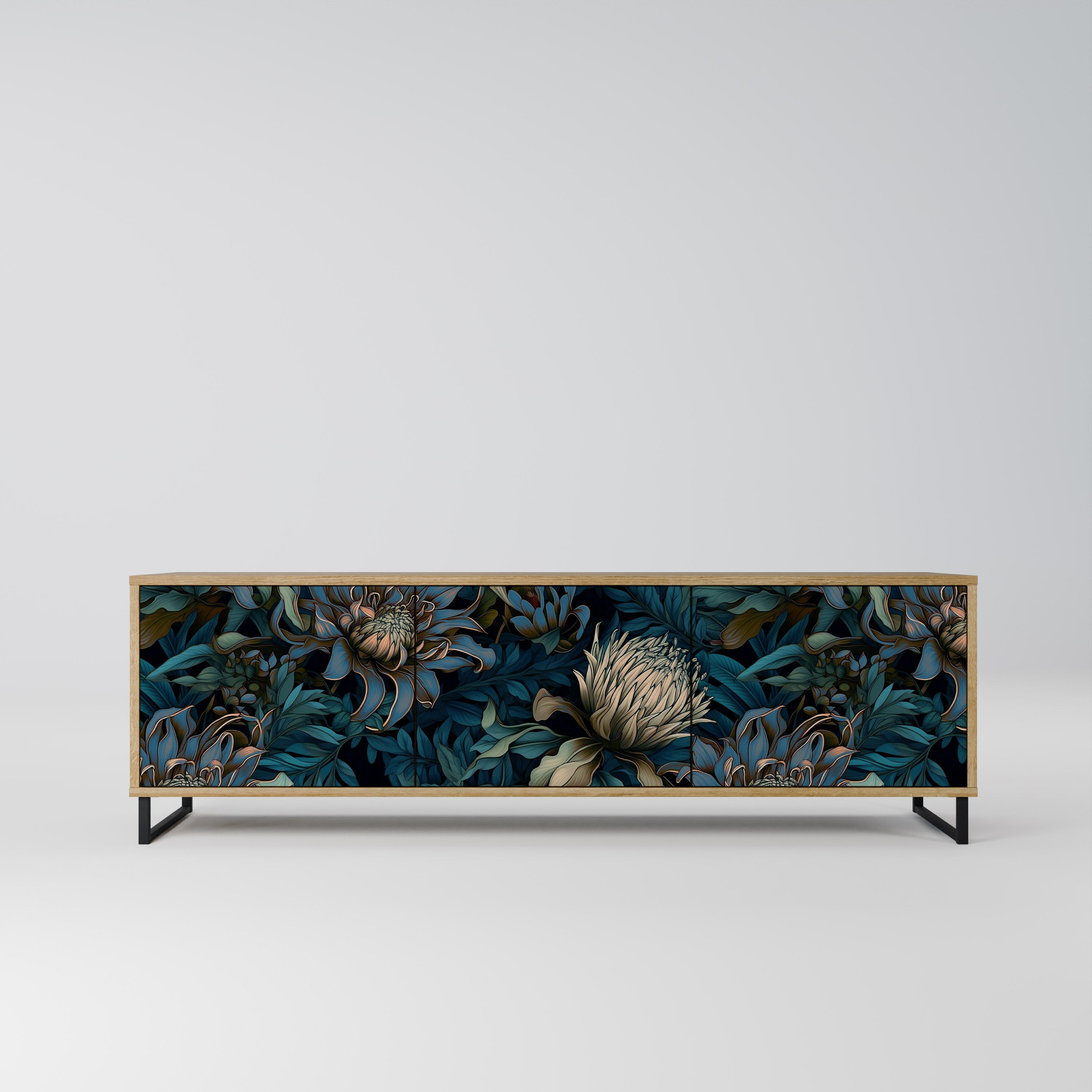 TWILIGHT BLOOM TV-Lowboard mit 3 Türen in Eiche-Optik