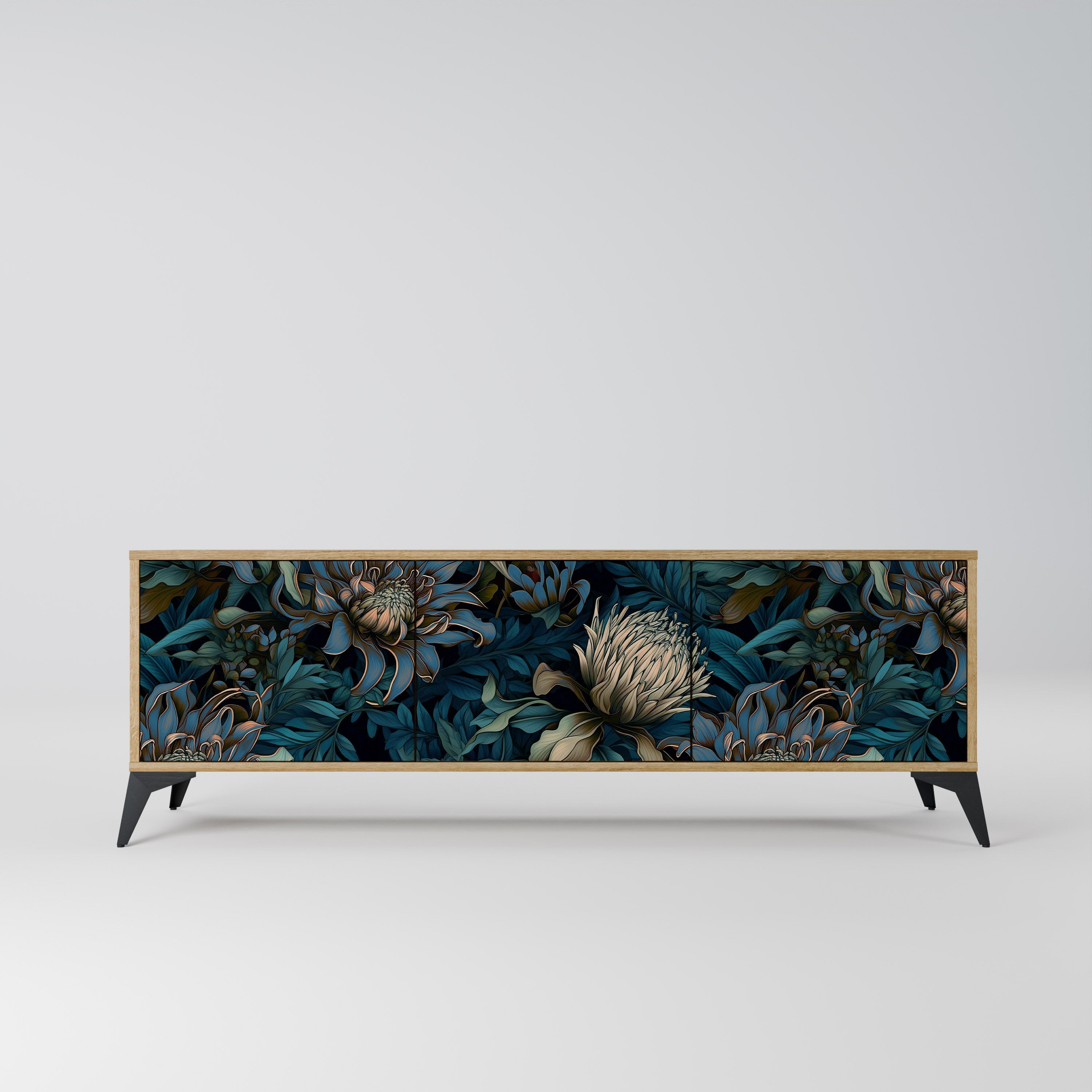 TWILIGHT BLOOM TV-Lowboard mit 3 Türen in Eiche-Optik