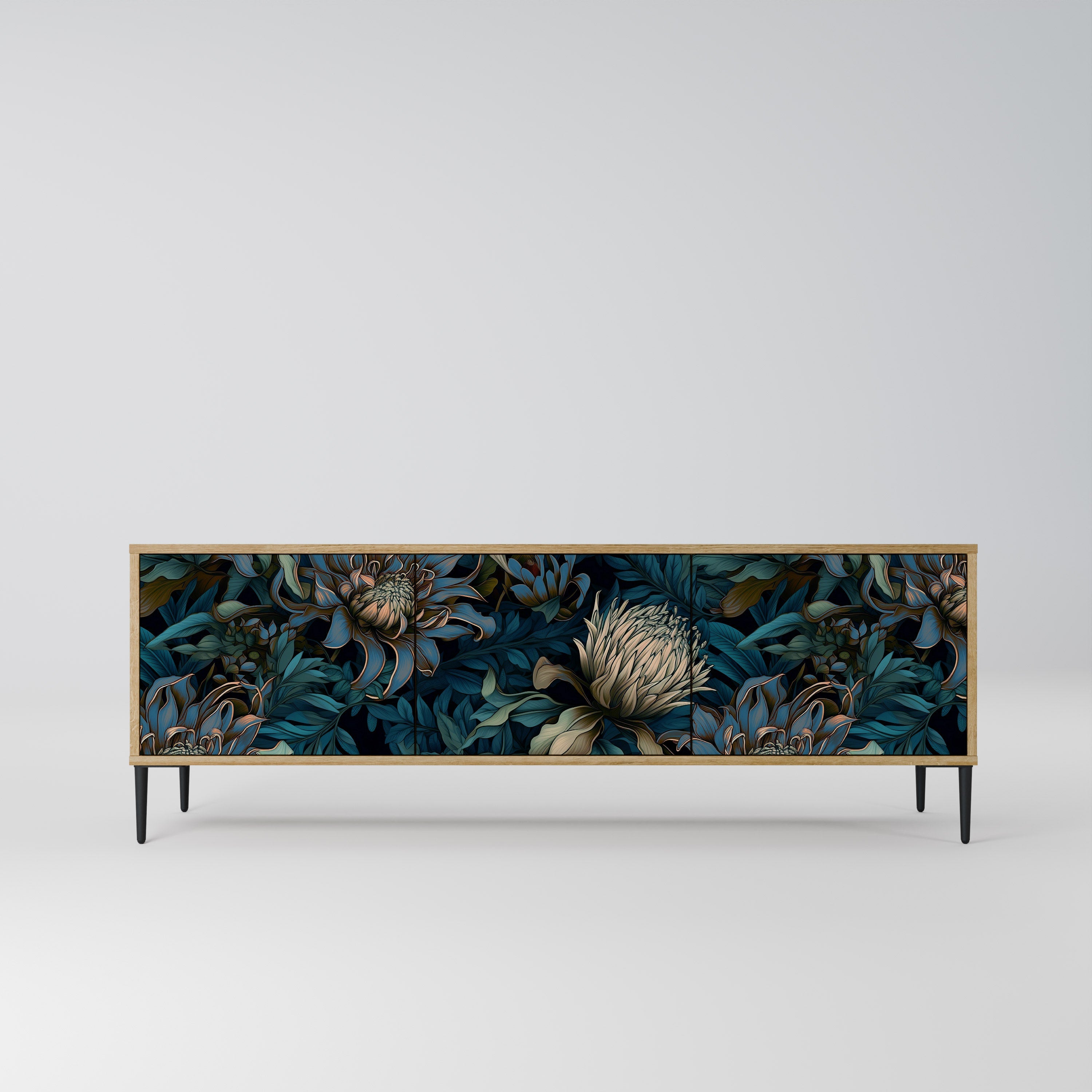 TWILIGHT BLOOM TV-Lowboard mit 3 Türen in Eiche-Optik