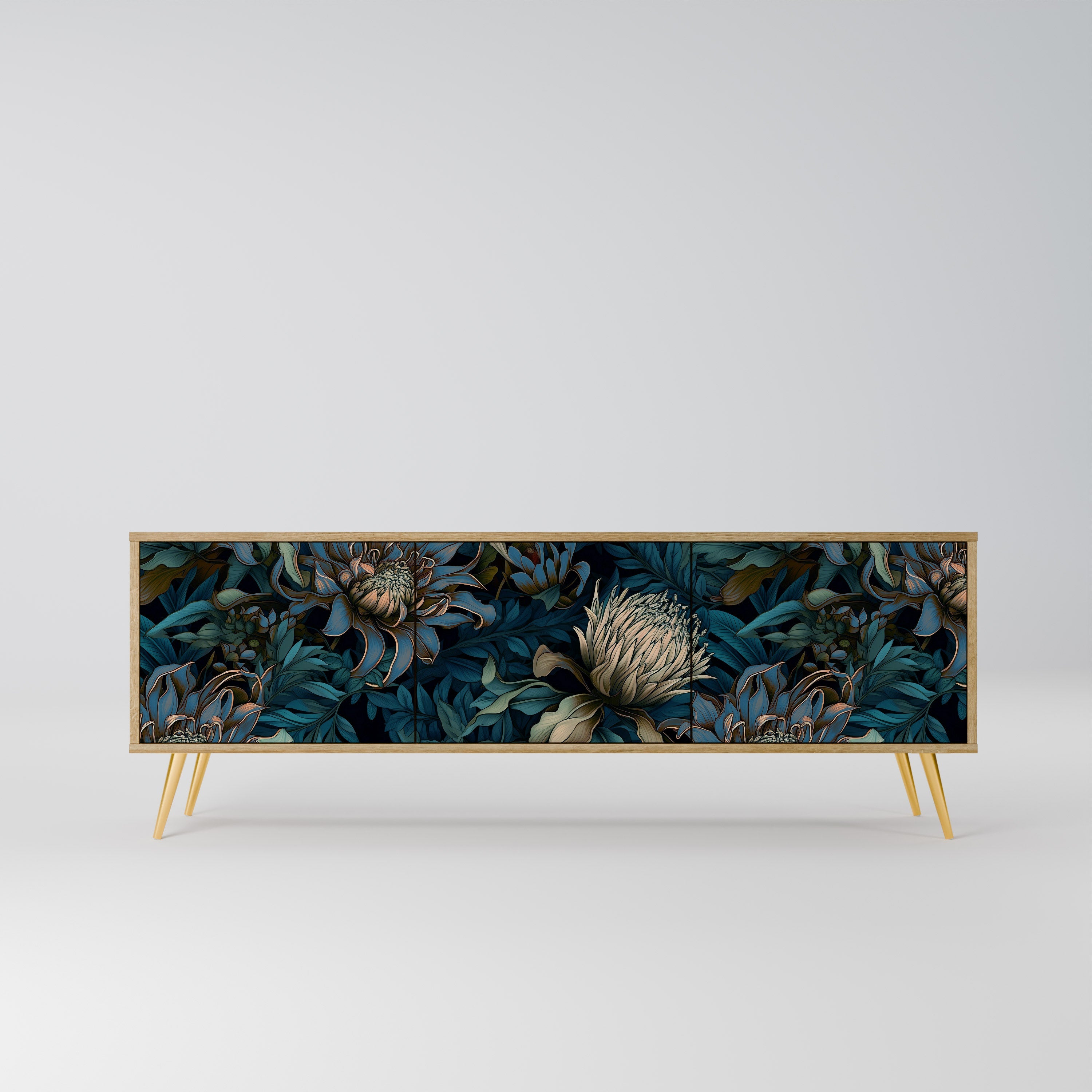 TWILIGHT BLOOM TV-Lowboard mit 3 Türen in Eiche-Optik