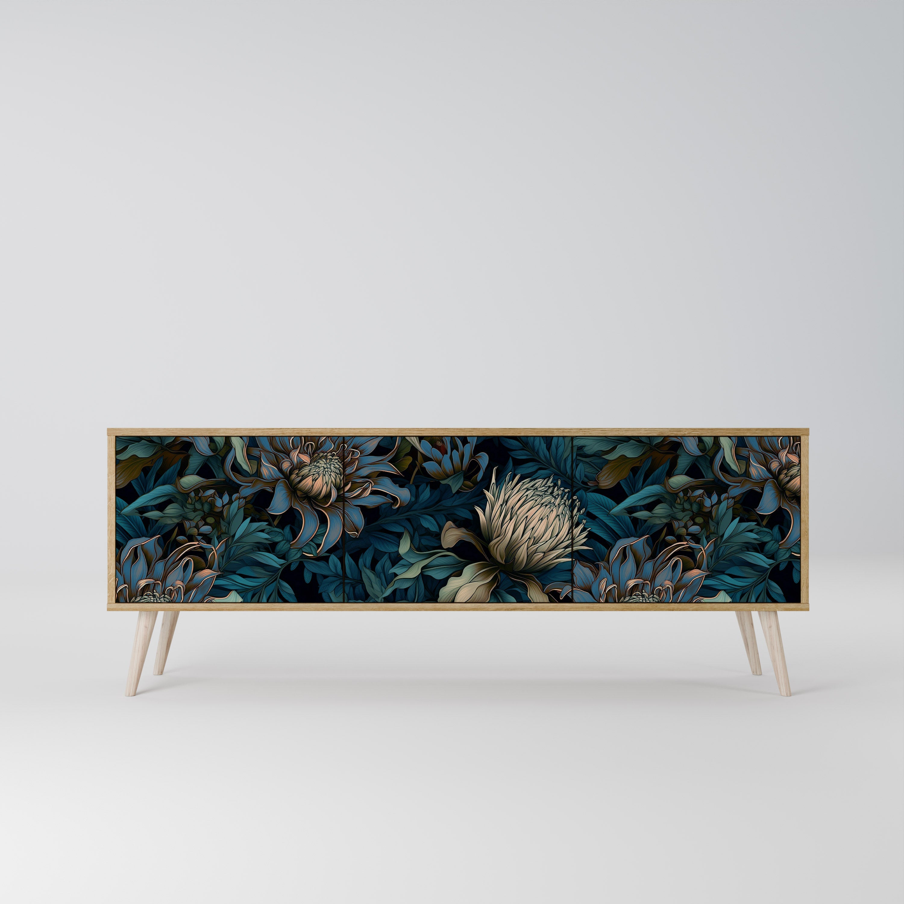 TWILIGHT BLOOM TV-Lowboard mit 3 Türen in Eiche-Optik