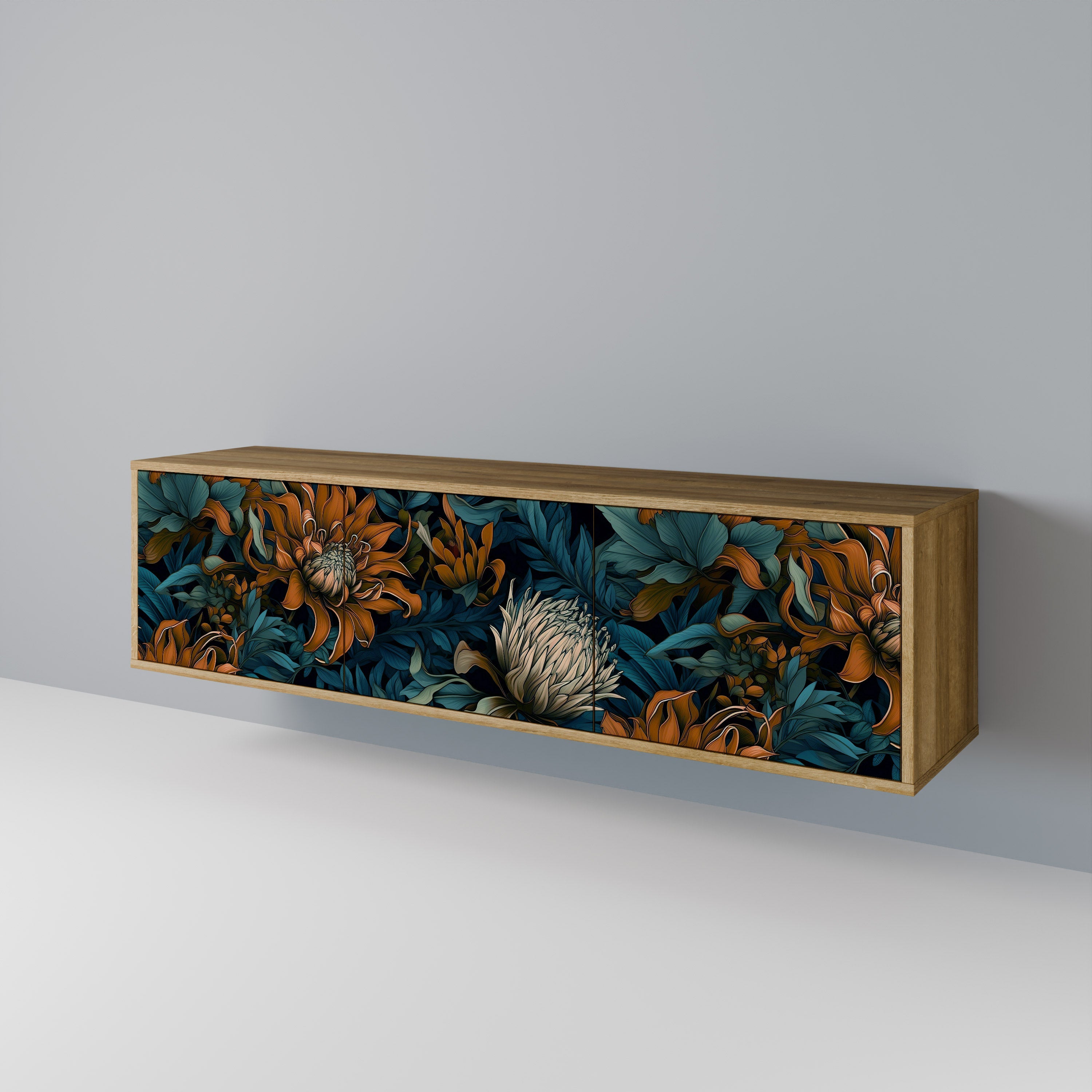 MORNING BLOOM TV-Lowboard mit 3 Türen in Eiche-Optik