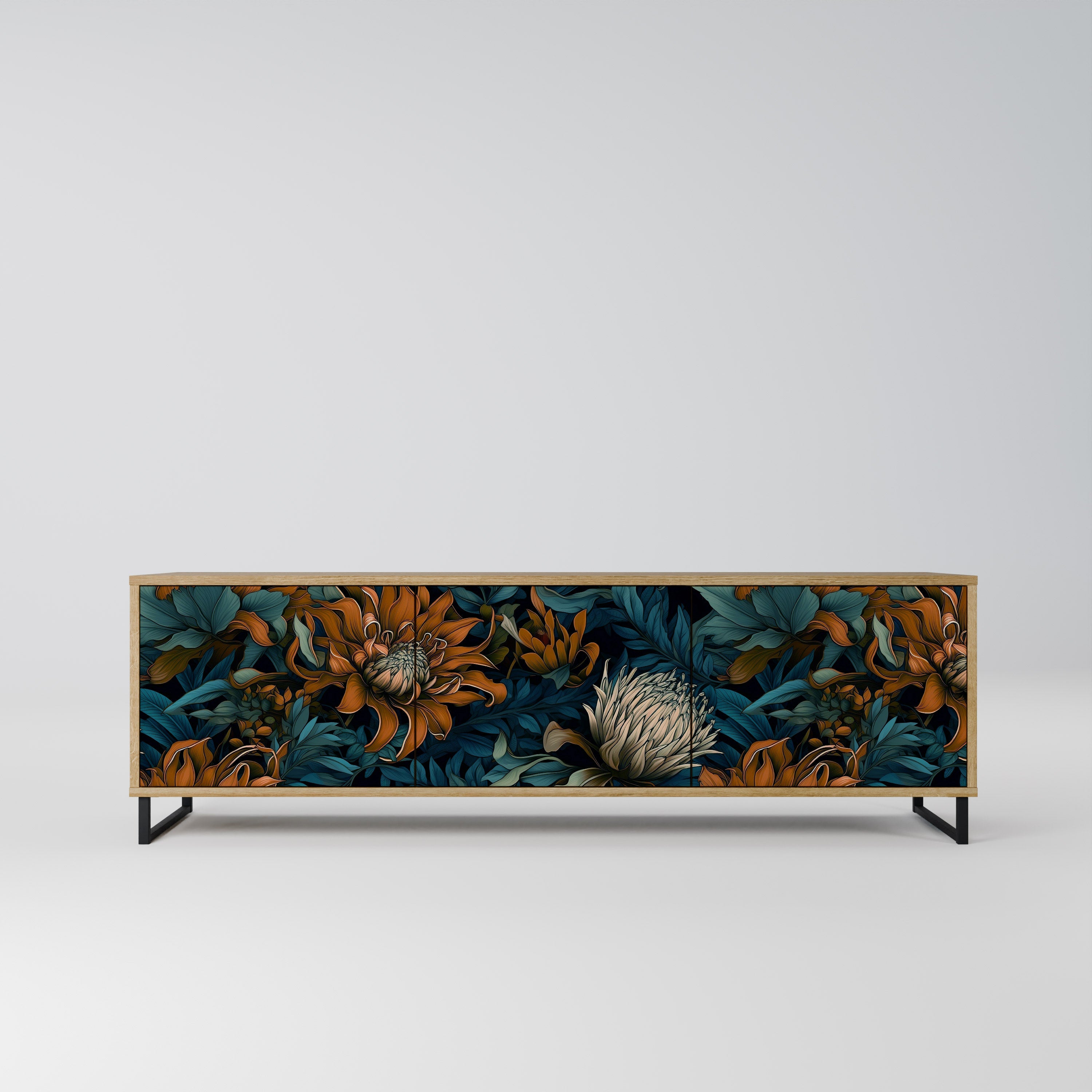 MORNING BLOOM TV-Lowboard mit 3 Türen in Eiche-Optik