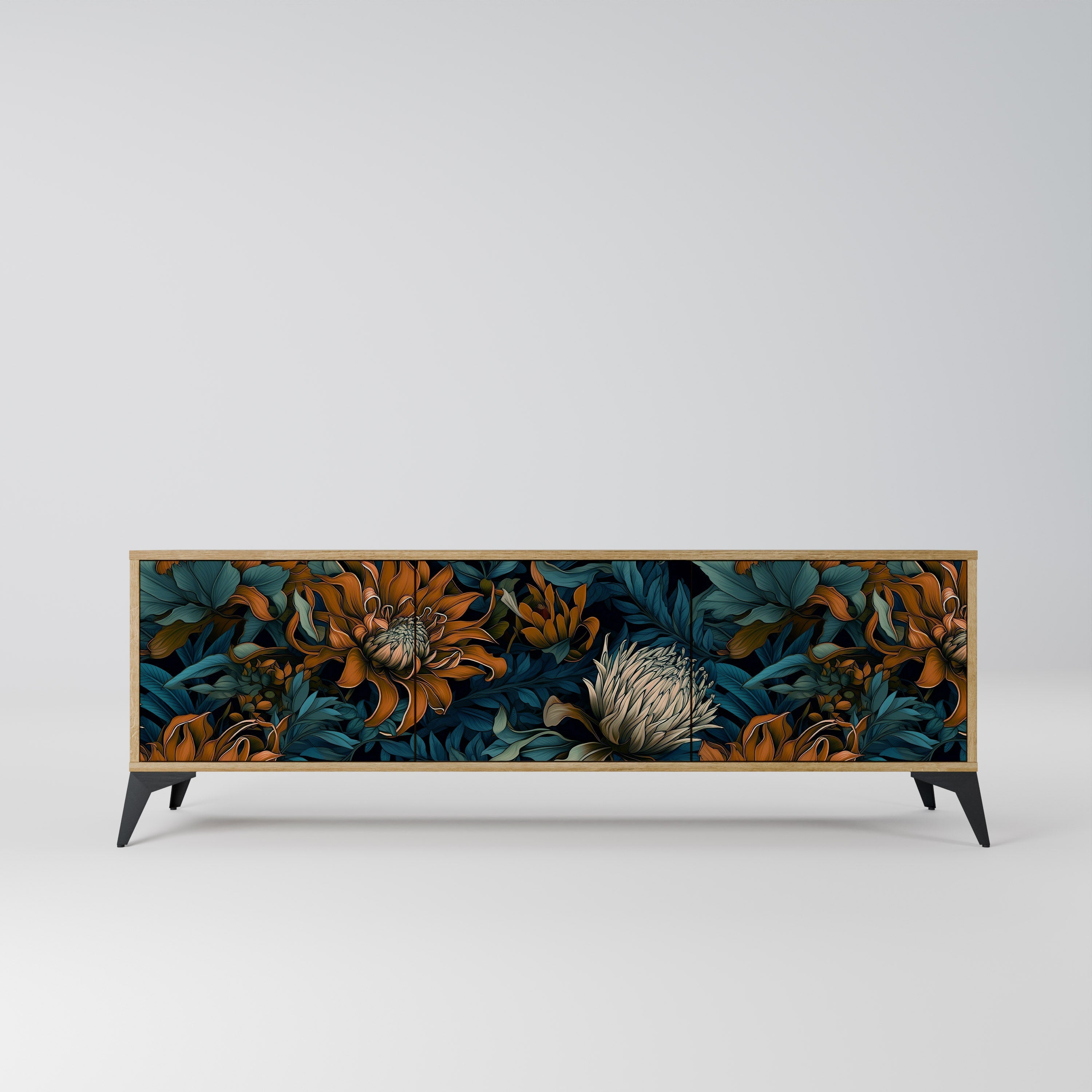 MORNING BLOOM TV-Lowboard mit 3 Türen in Eiche-Optik