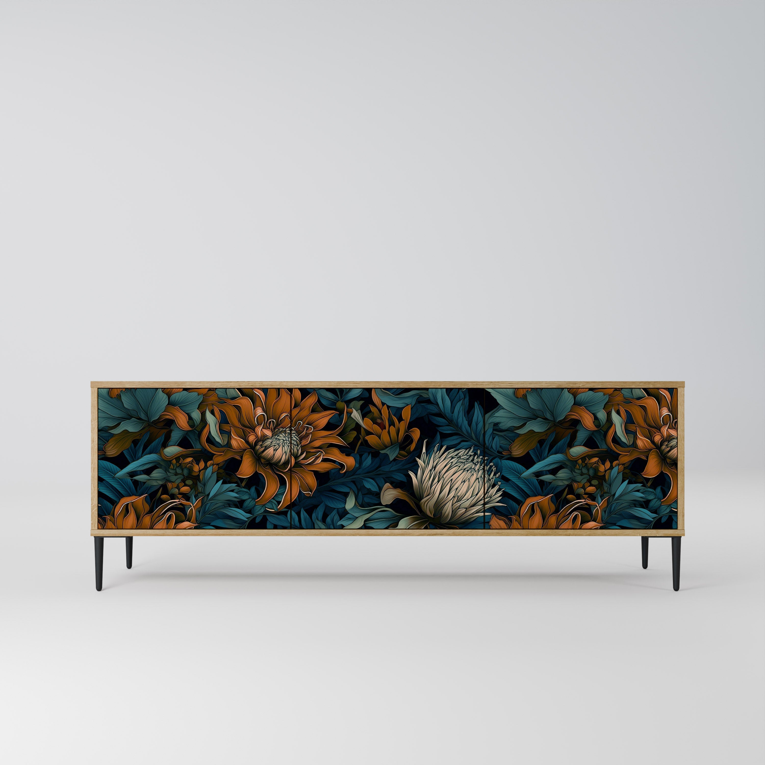 MORNING BLOOM TV-Lowboard mit 3 Türen in Eiche-Optik