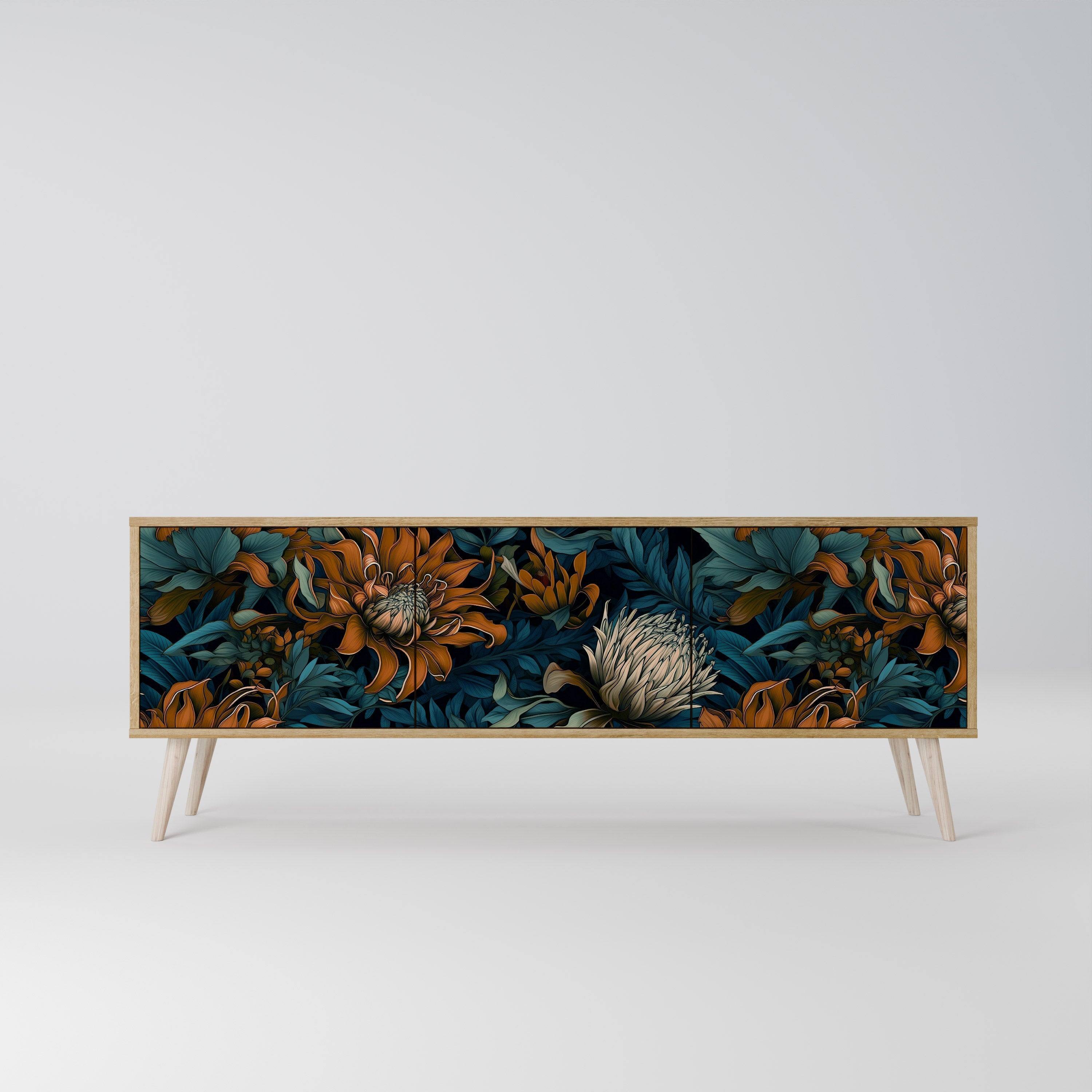 MORNING BLOOM TV-Lowboard mit 3 Türen in Eiche-Optik